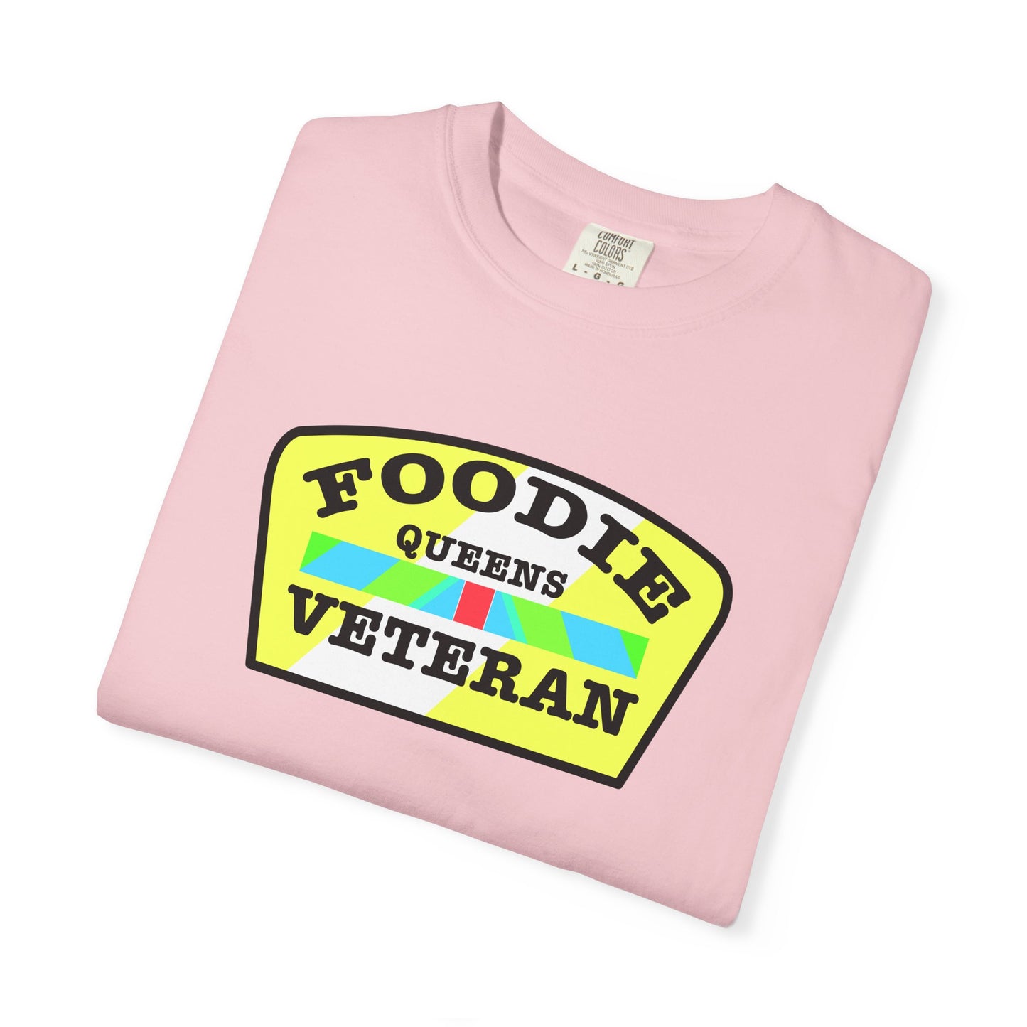 L.O.E.F Foodie Veteran QUEENS Unisex Tee Shirt (Yellow and Black)