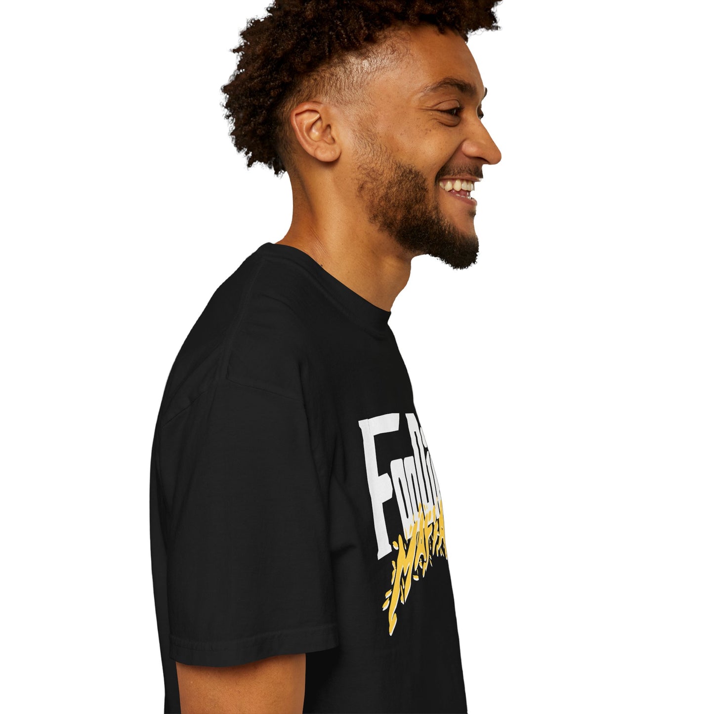 L.O.E.F White Foodie Mafia Unisex Tee Shirt (Yellow)