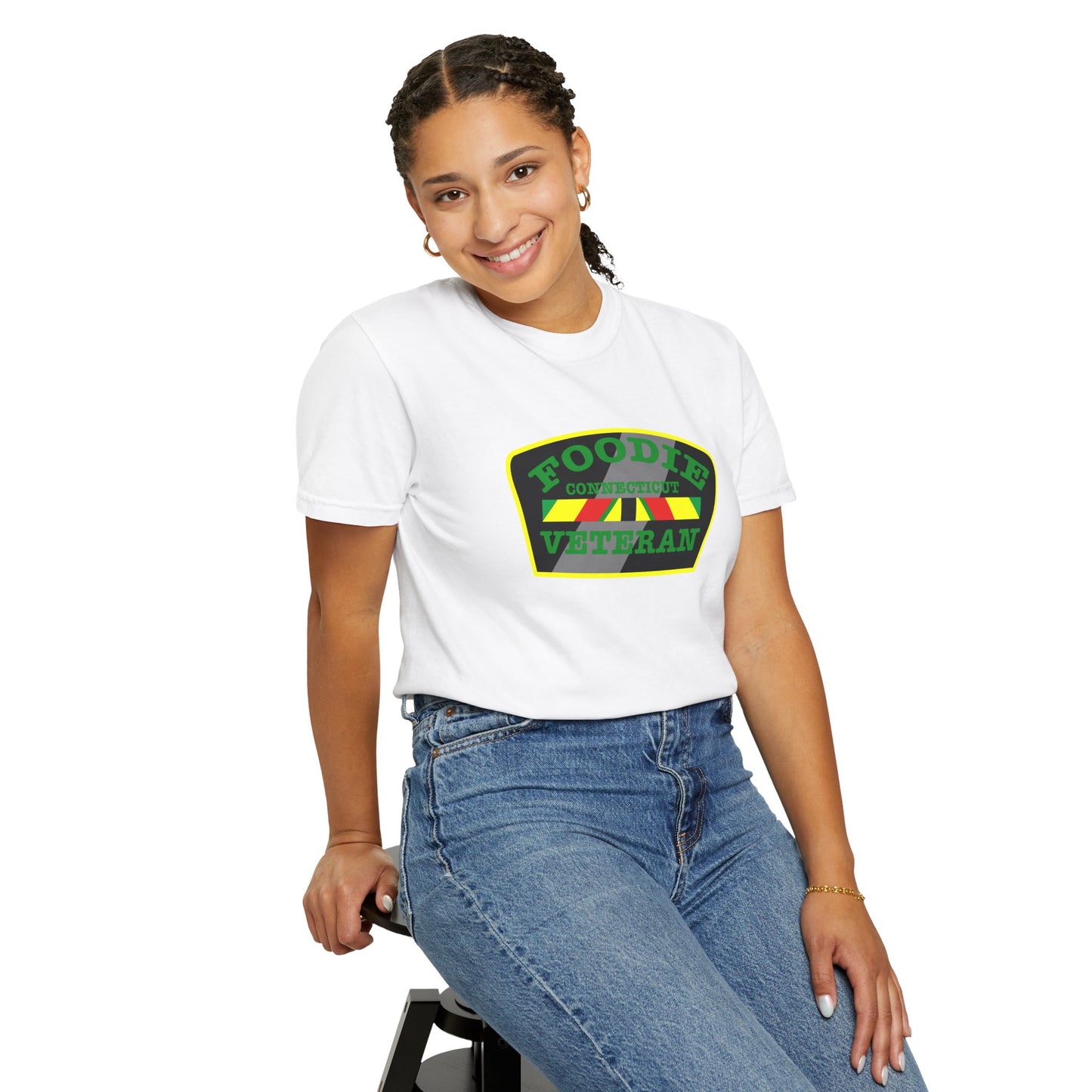 L.O.E.F Foodie Veteran CONNECTICUT Unisex Tee Shirt (Green)