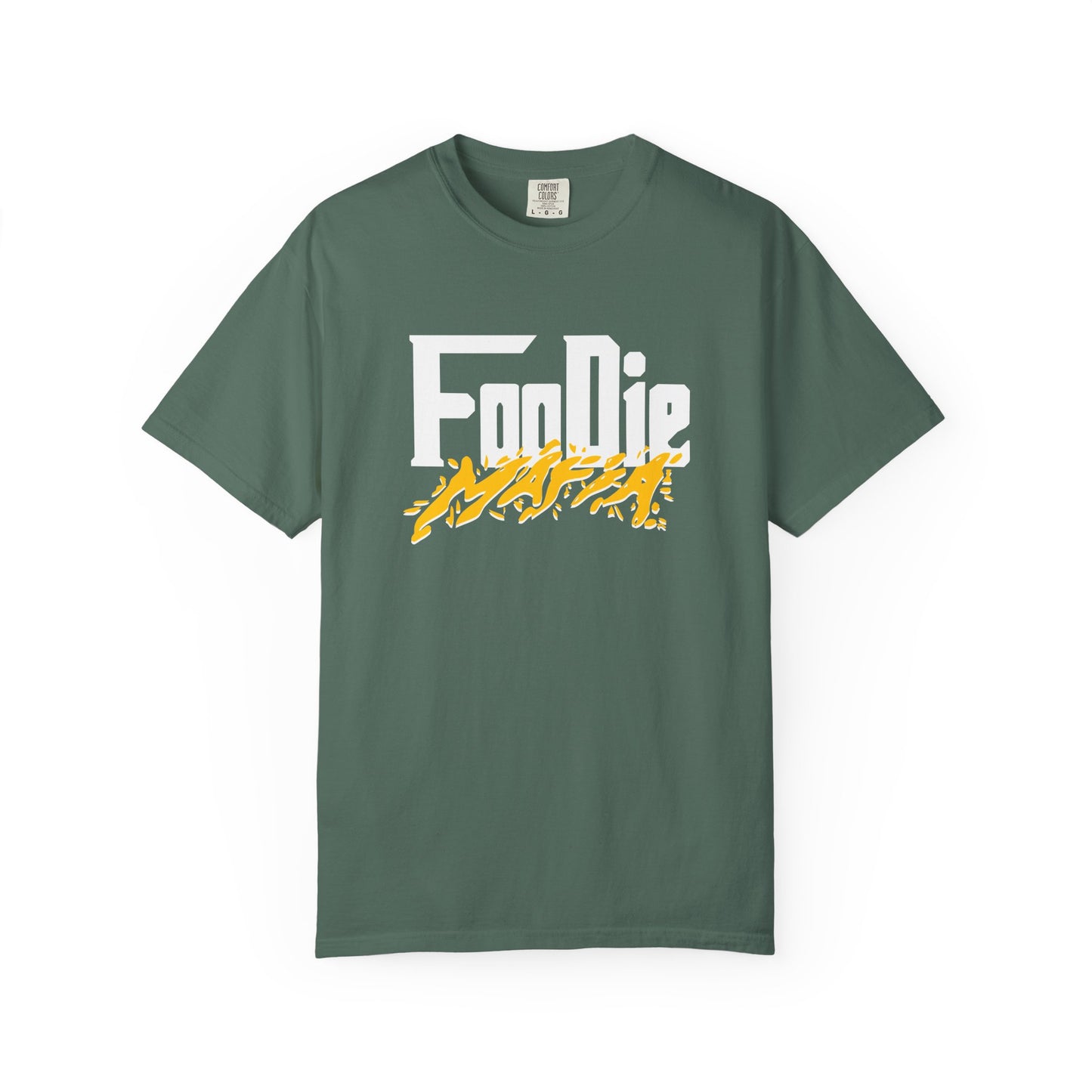 L.O.E.F White Foodie Mafia Unisex Tee Shirt (Mustard)