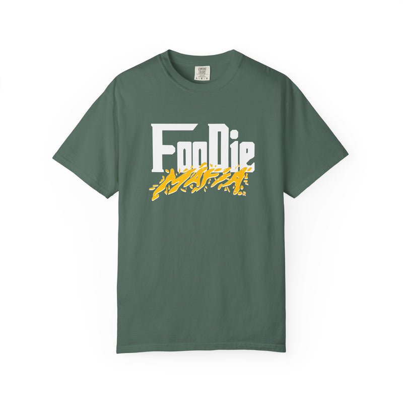 L.O.E.F White Foodie Mafia Unisex Tee Shirt (Mustard)