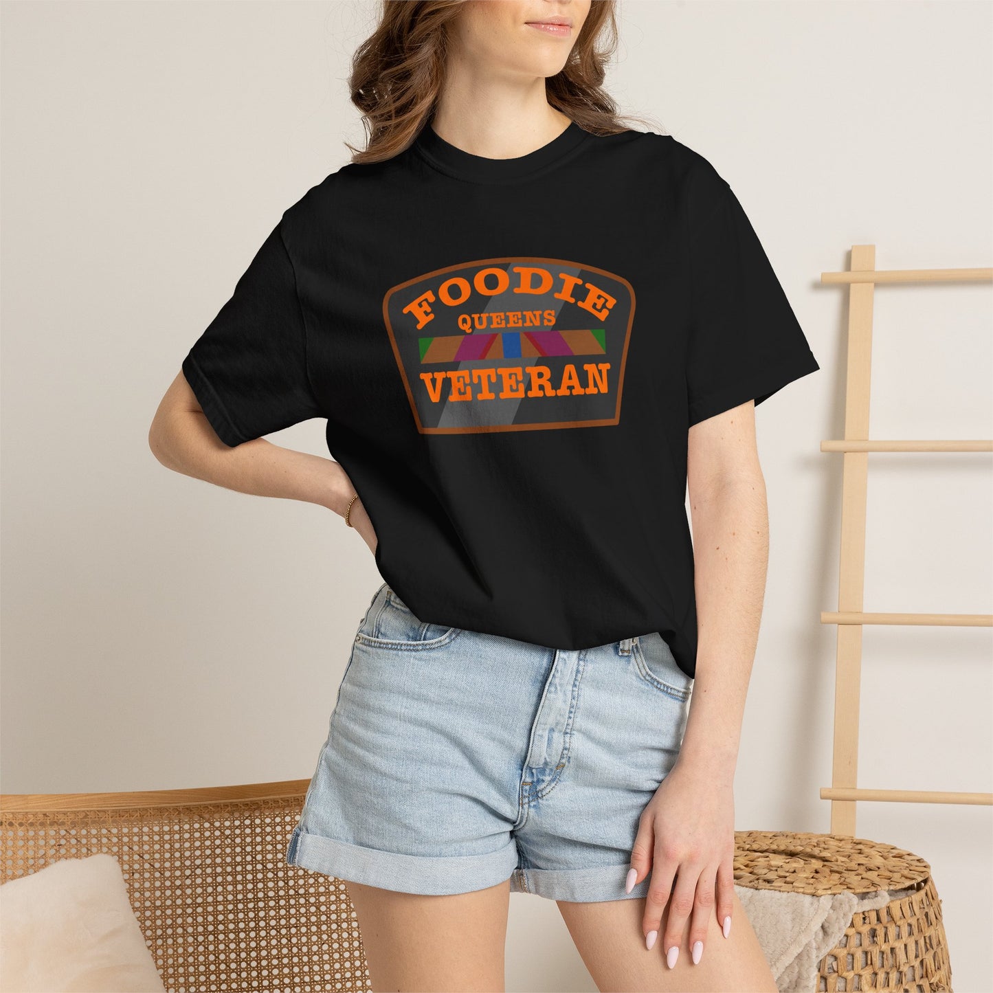 L.O.E.F Foodie Veteran QUEENS Unisex Tee Shirt (Orange)