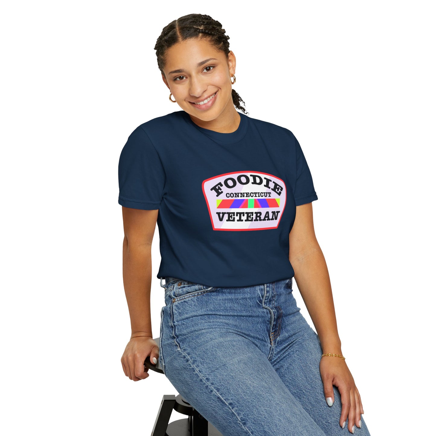 L.O.E.F Foodie Veteran CONNECTICUT Unisex Tee Shirt (Soft Pink)