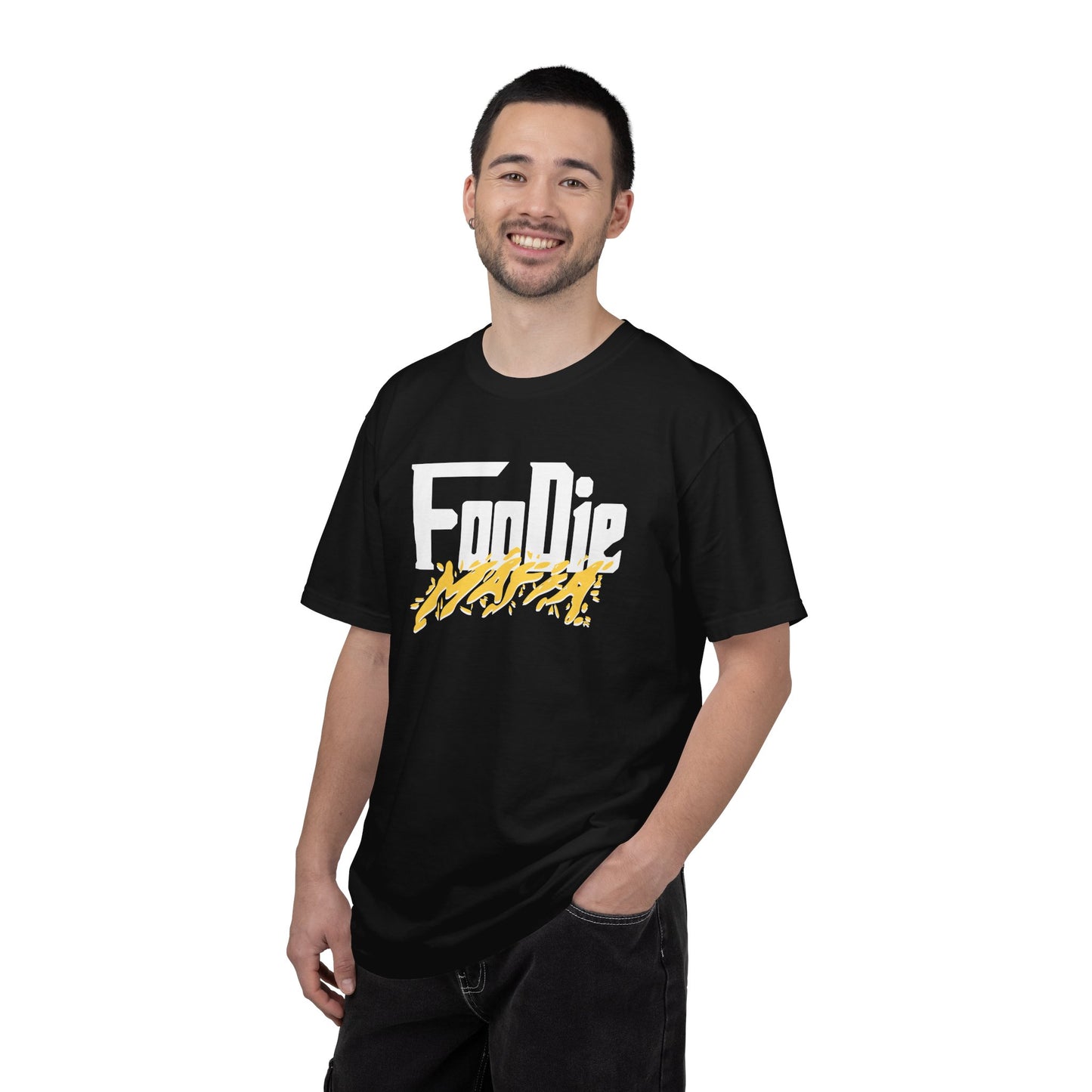 L.O.E.F White Foodie Mafia Unisex Tee Shirt (Yellow)