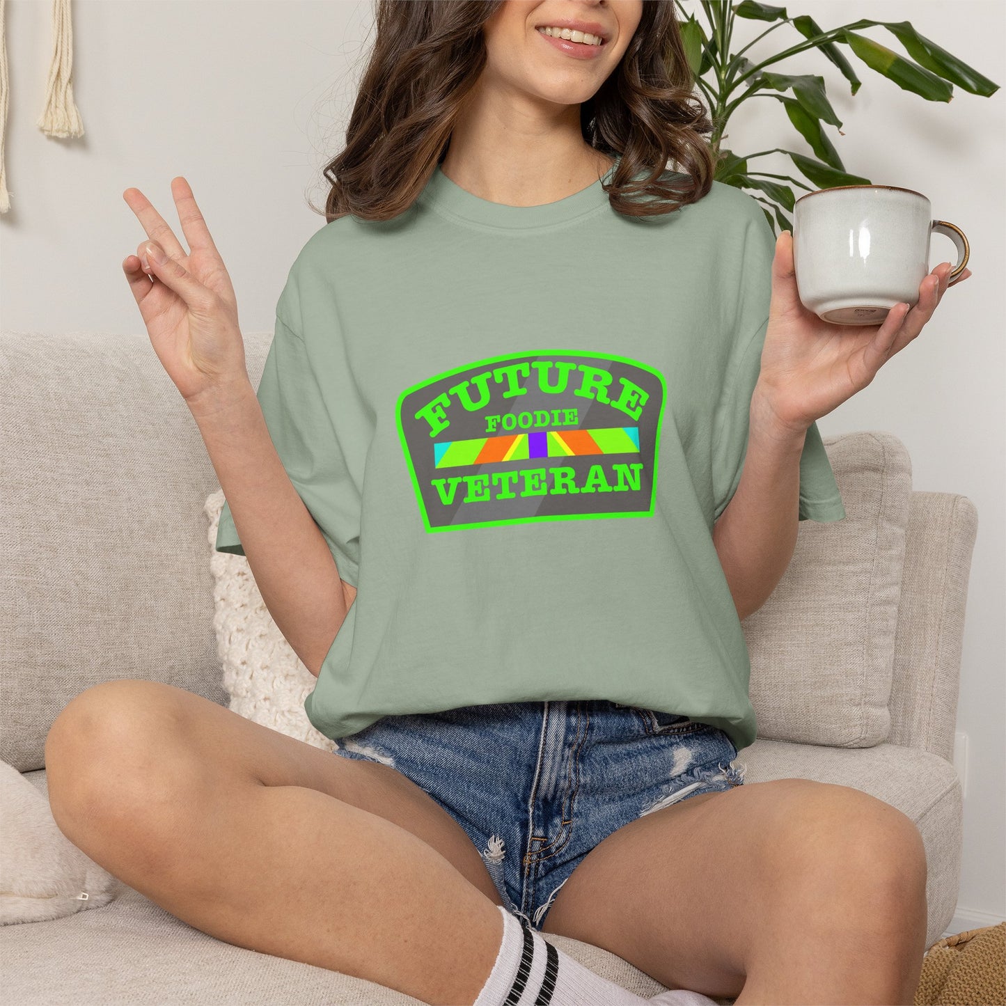 L.O.E.F Future Foodie Veteran Tee Shirt  (Neon Green)