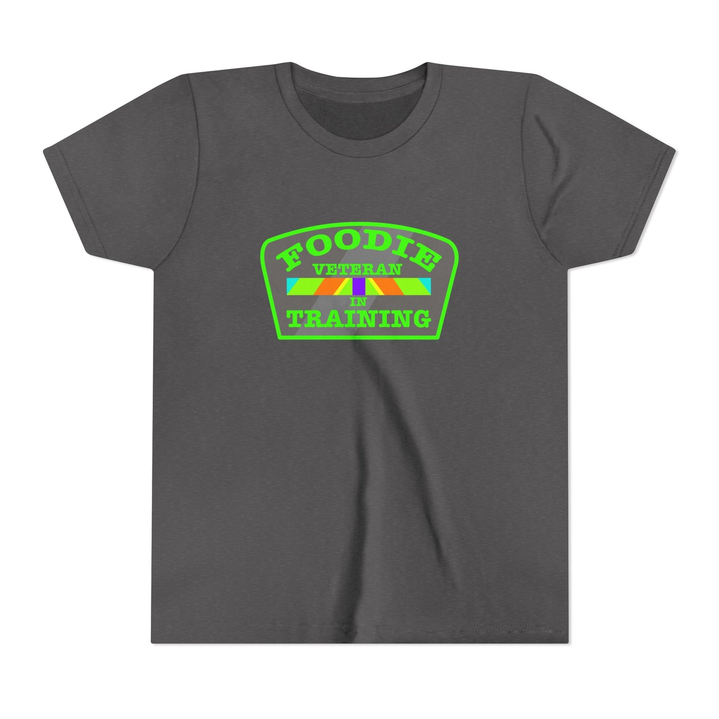 L.O.E.F Foodie Veteran In Training Kids Tee Shirt (Neon Green)