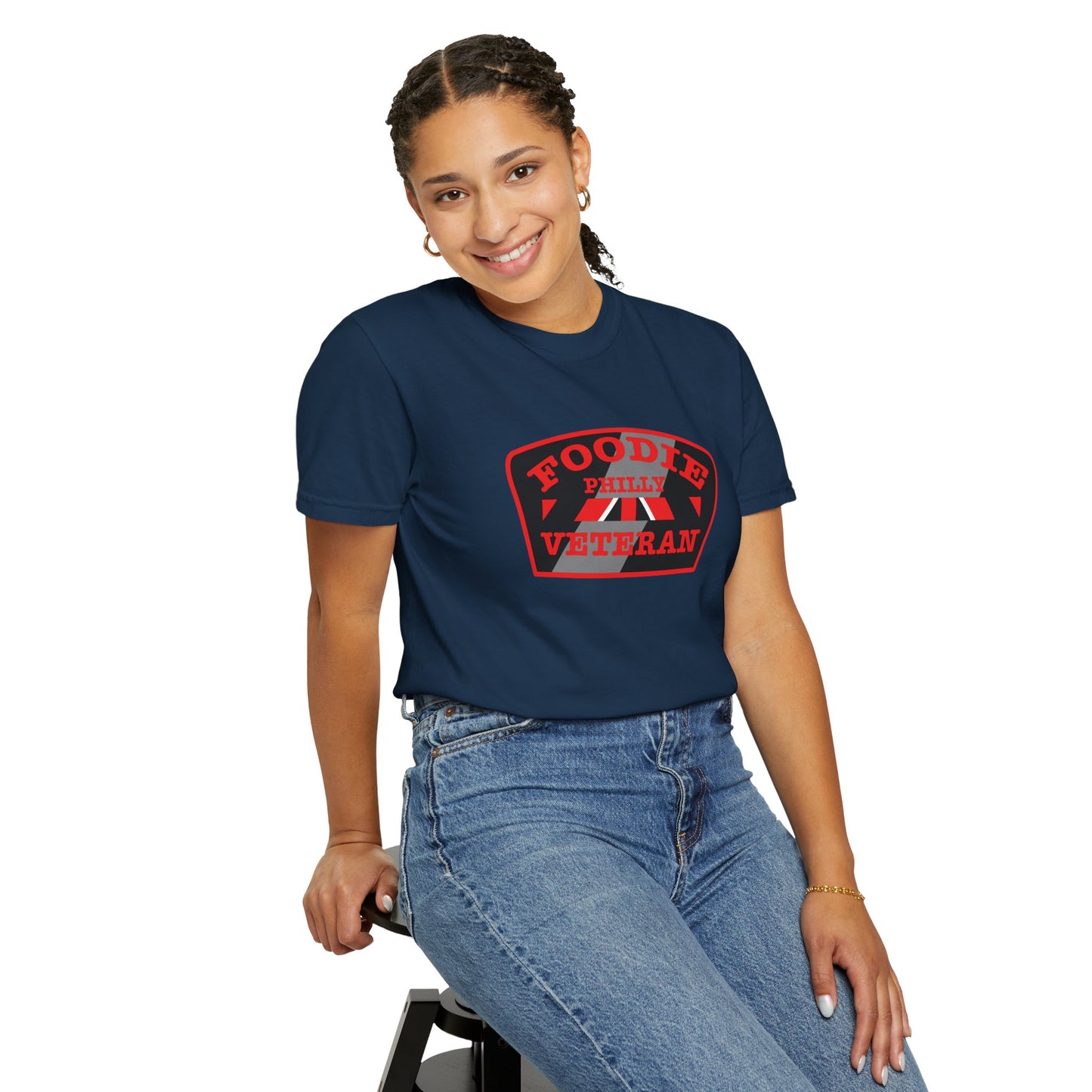 L.O.E.F Foodie Veteran PHILLY Unisex Tee Shirt (Red)