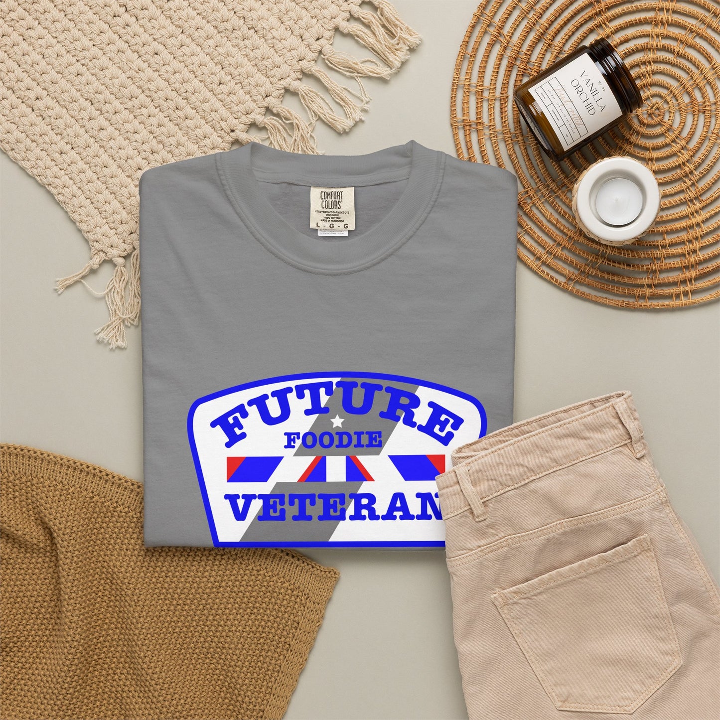 L.O.E.F Future Foodie Veteran Unisex Tee Shirt (Blue)