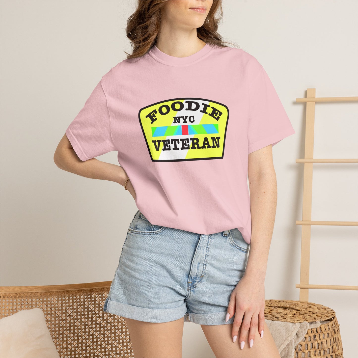 L.O.E.F Foodie Veteran NYC Unisex Tee Shirt (Yellow and Black)