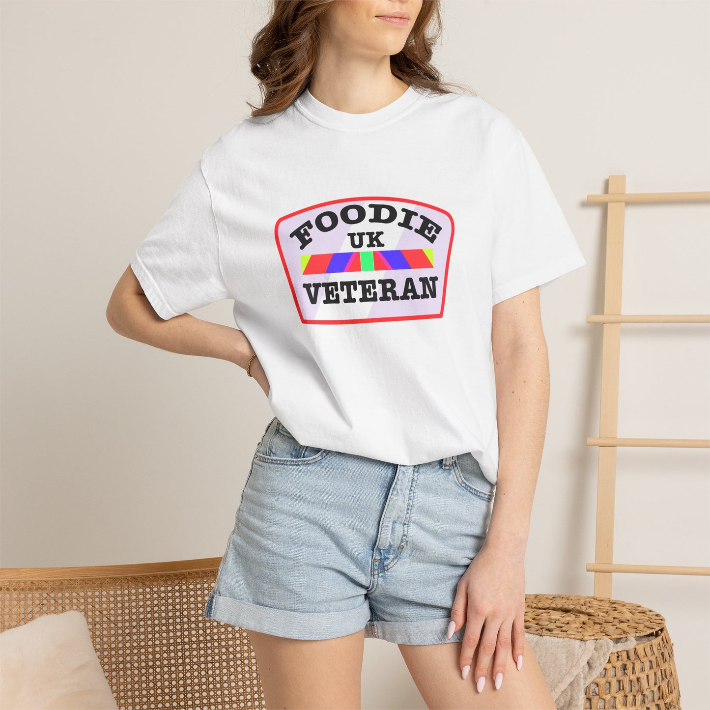 L.O.E.F Foodie Veteran UK Unisex Tee Shirt (Soft Pink)