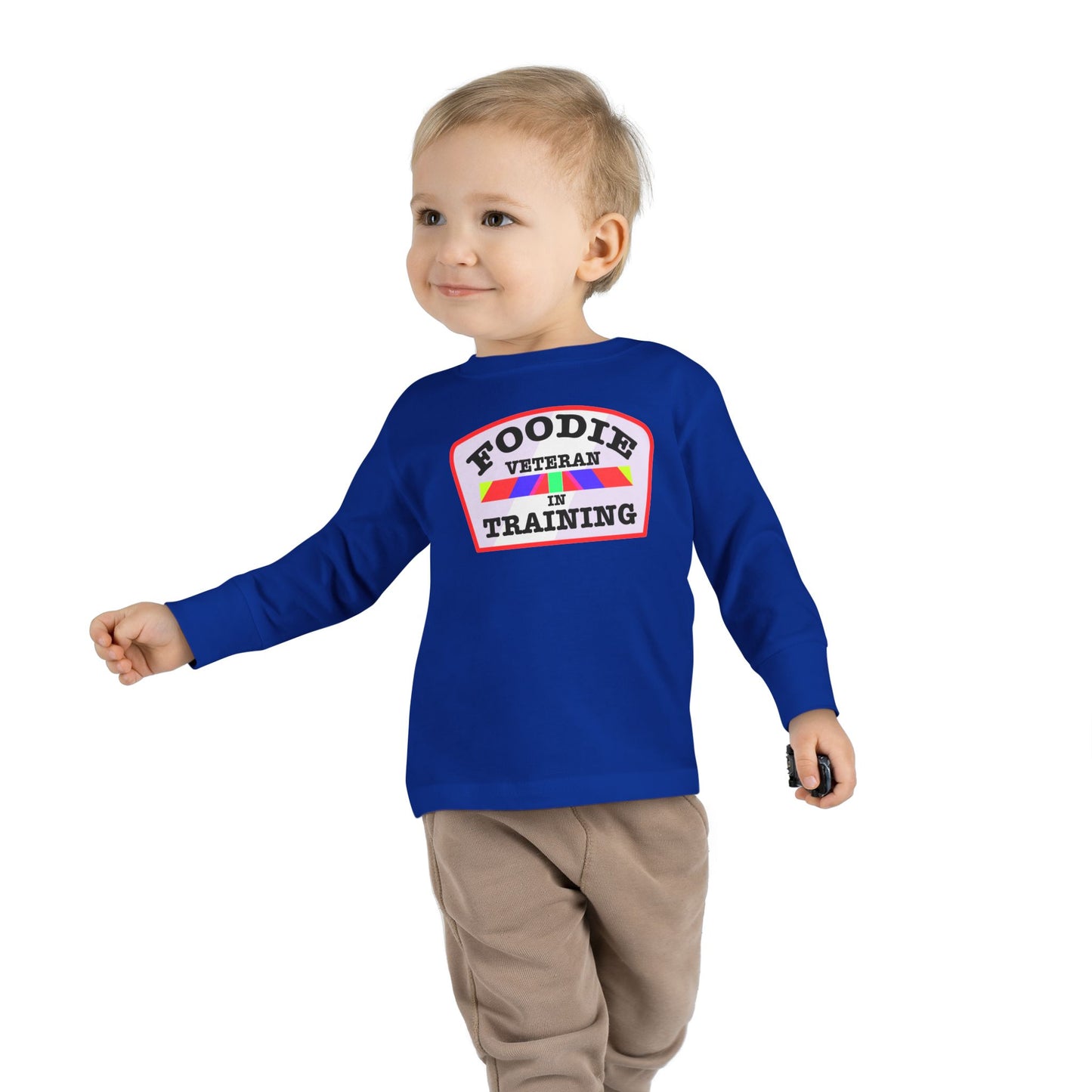 L.O.E.F Foodie Veteran In Training Toddler Long Sleeve Tee (Soft Pink)
