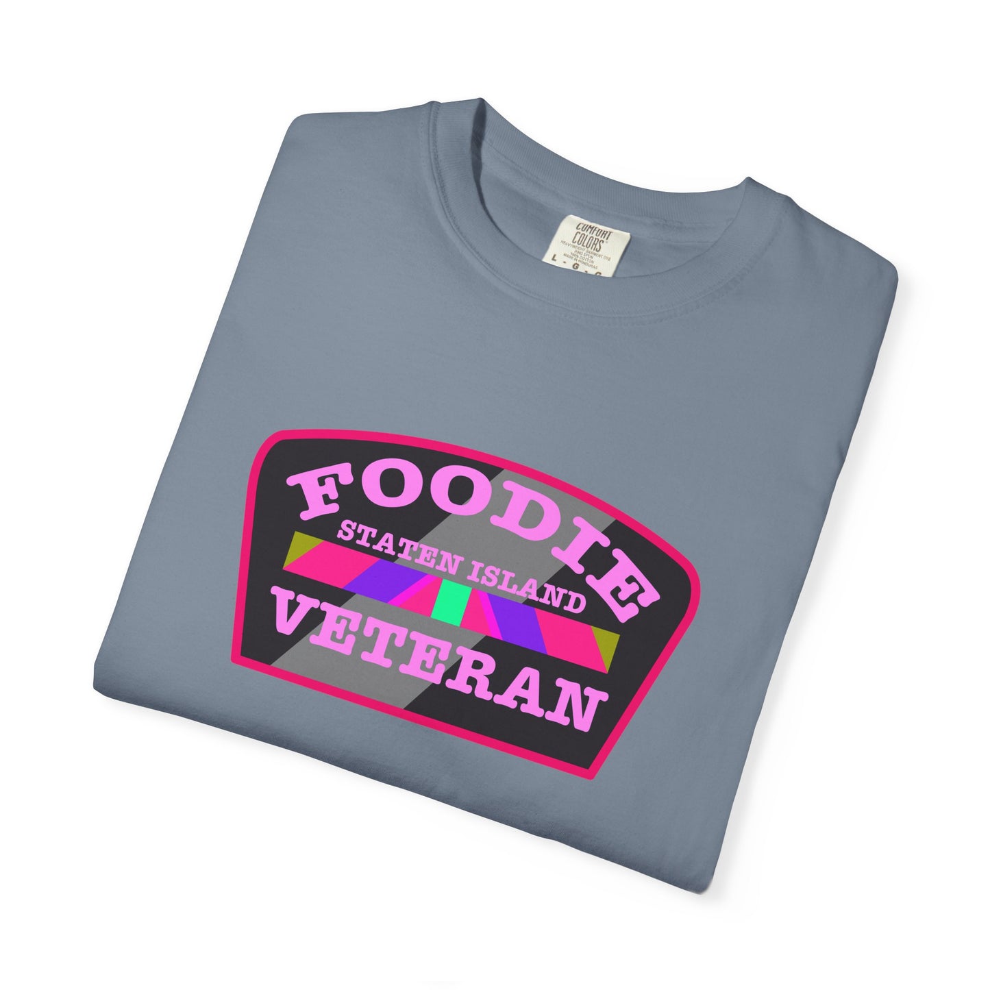 L.O.E.F Foodie Veteran STATEN ISLAND Unisex Tee Shirt (Pink)