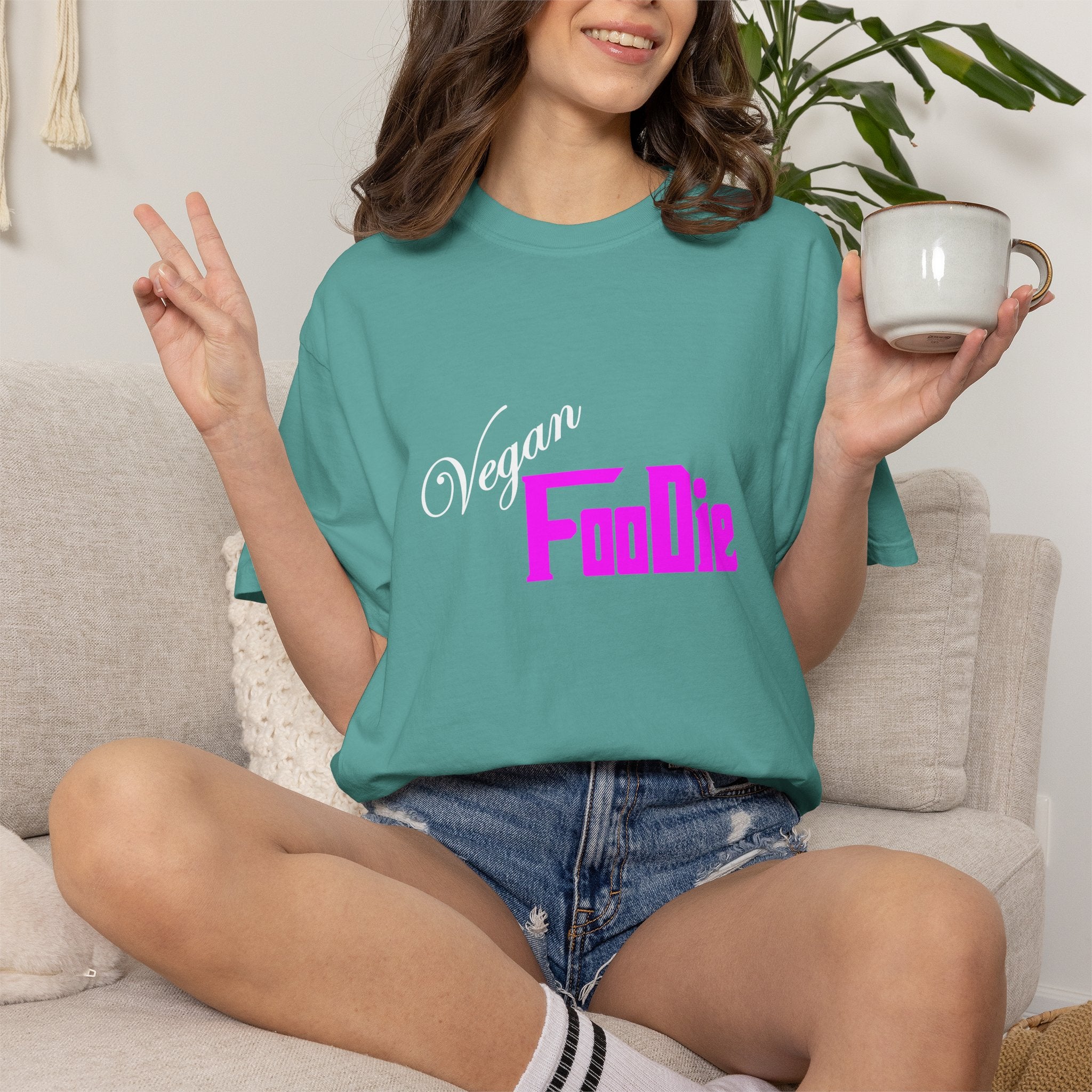 L.O.E.F Unisex Vegan Foodie Tee Shirt (Fuchsia)