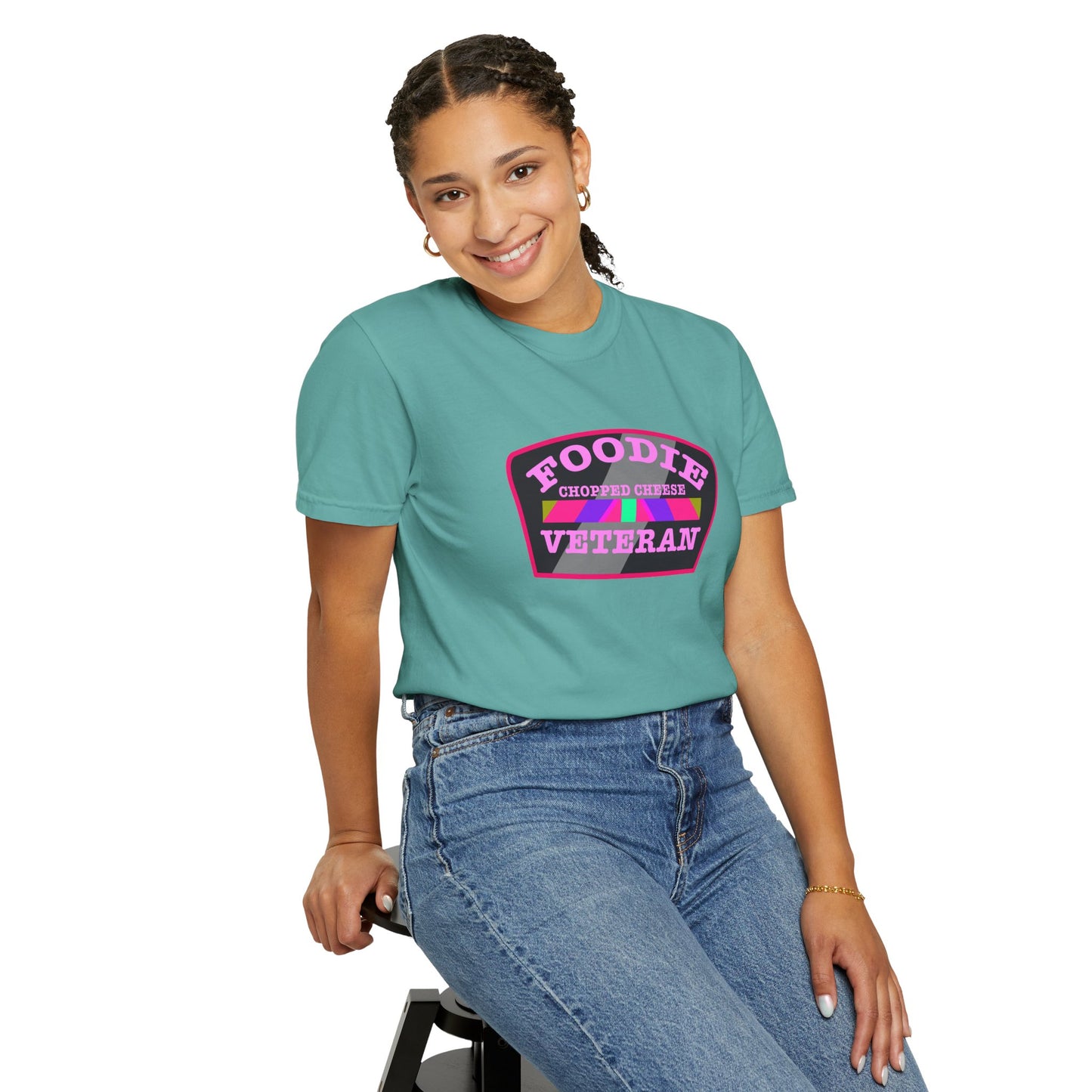 L.O.E.F Foodie Veteran Chopped Cheese Unisex Tee Shirt (Pink)