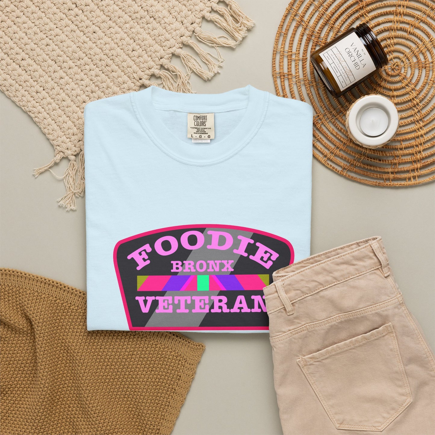 L.O.E.F Foodie Veteran Bronx Unisex Tee Shirt (Pink)