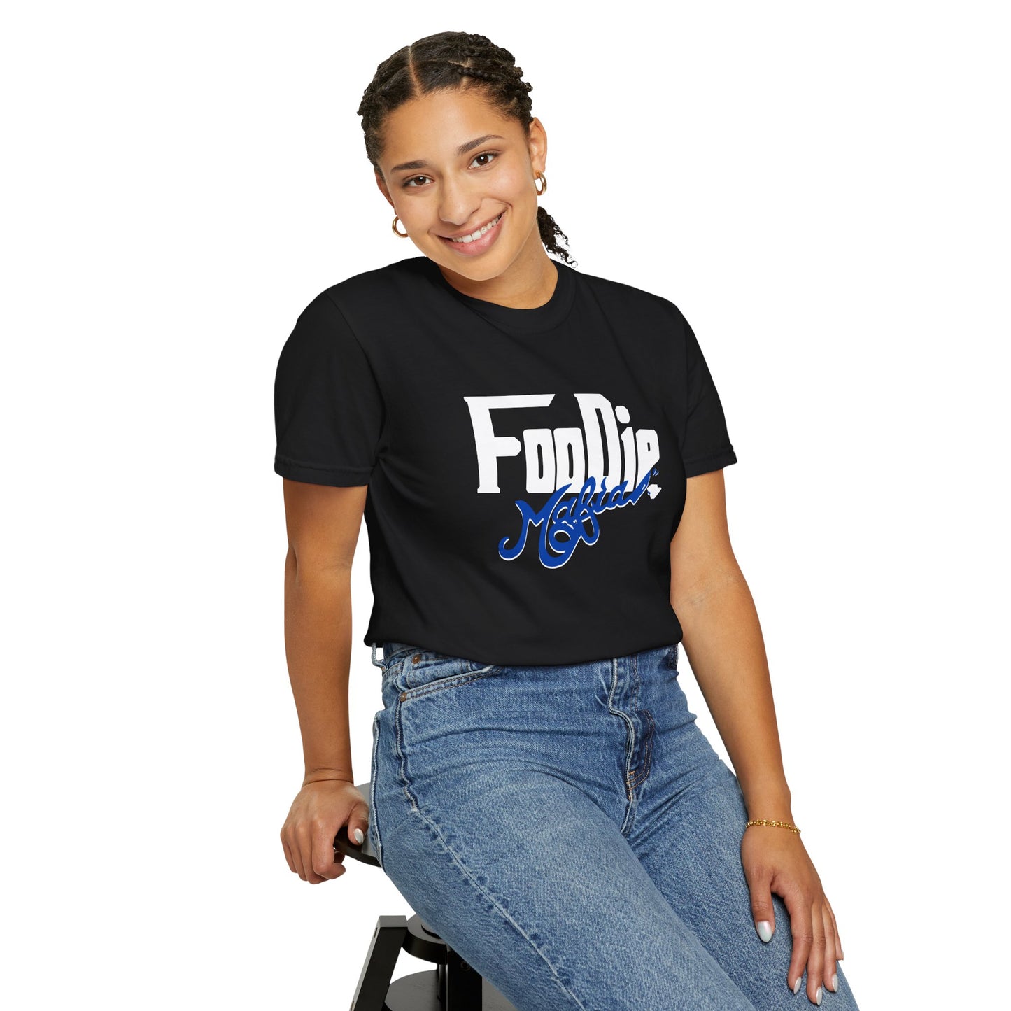 L.O.E.F Foodie Mafia Unisex Tee Shirt  (Dark Blue)