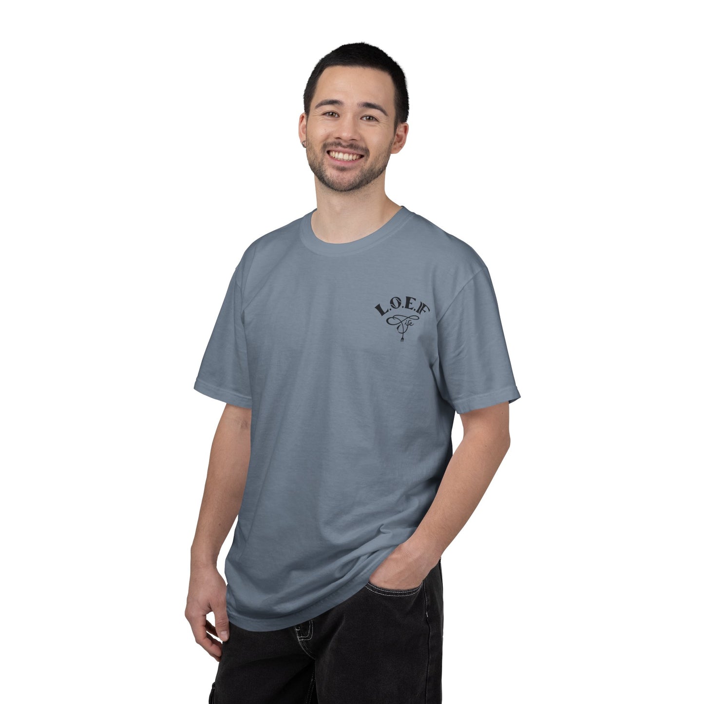 L.O.E.F LIFESTYLE OF EVERYDAY FOODIES Unisex Tee Shirt (Black)