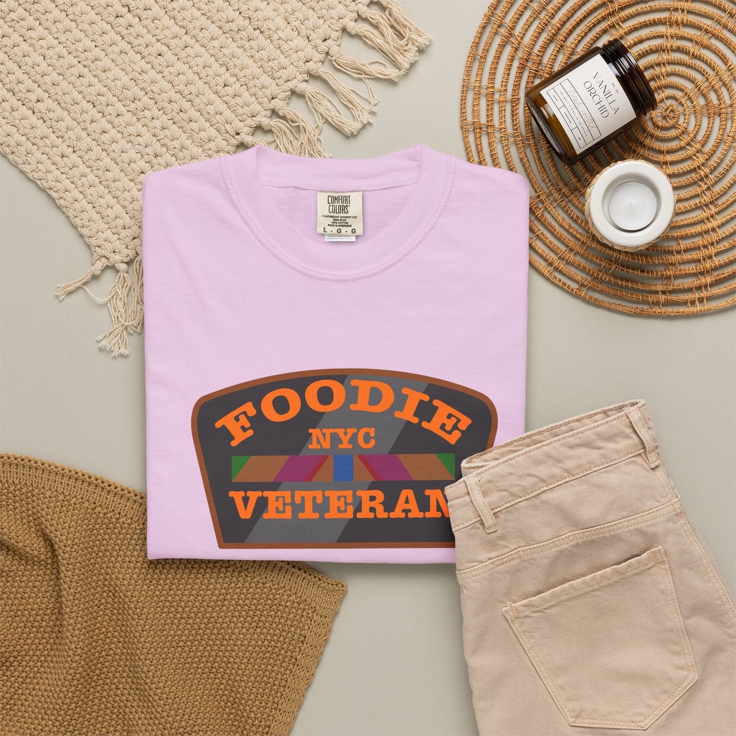 L.O.E.F Foodie Veteran NYC Unisex Tee Shirt (Orange)