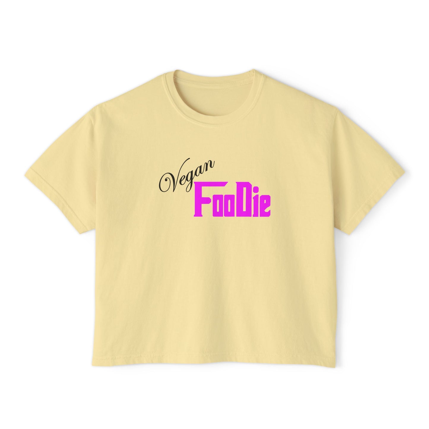 L.O.E.F Women Vegan Foodie Boxy Tee (Fuchsia)