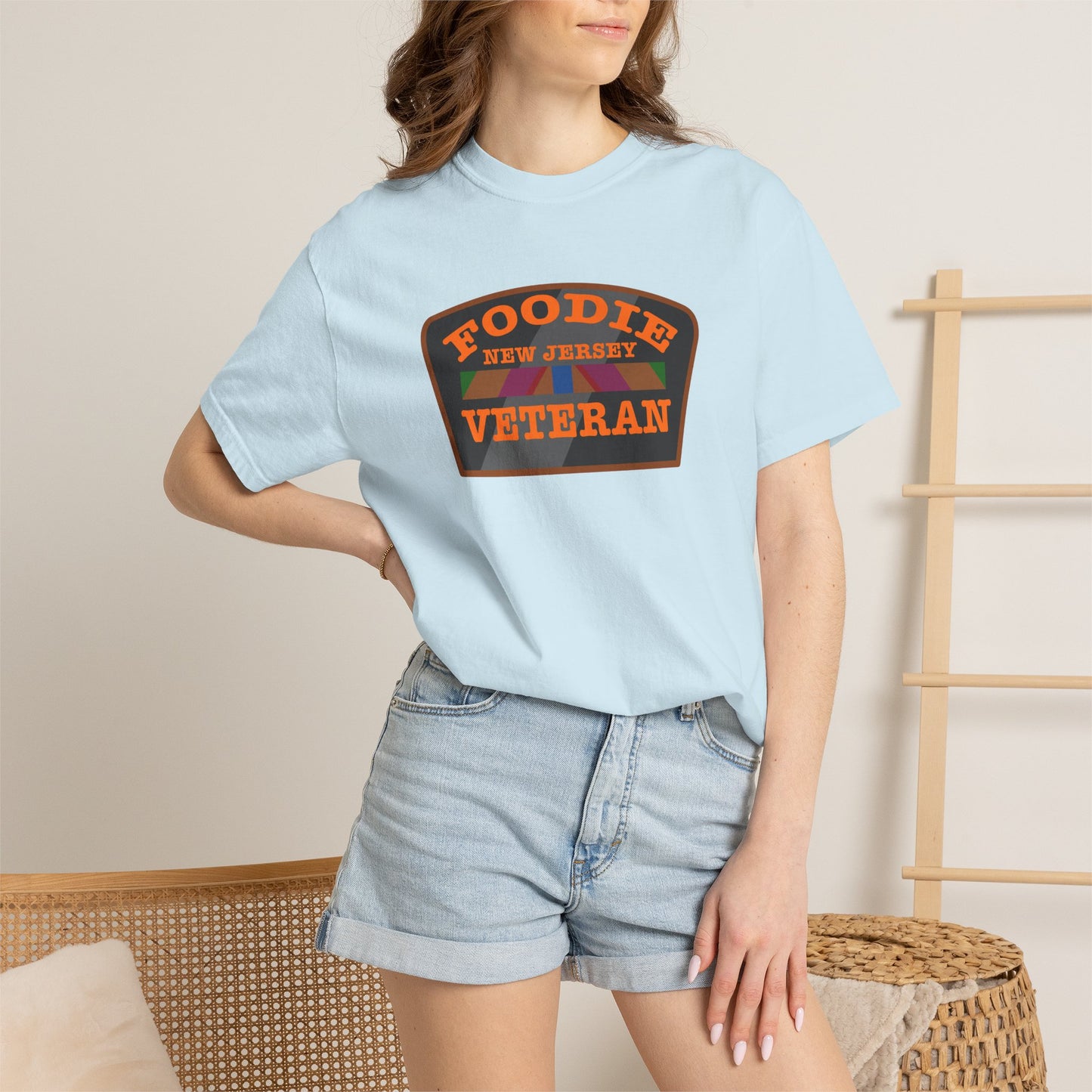 L.O.E.F Foodie Veteran NEW JERSEY Unisex Tee Shirt (Orange)