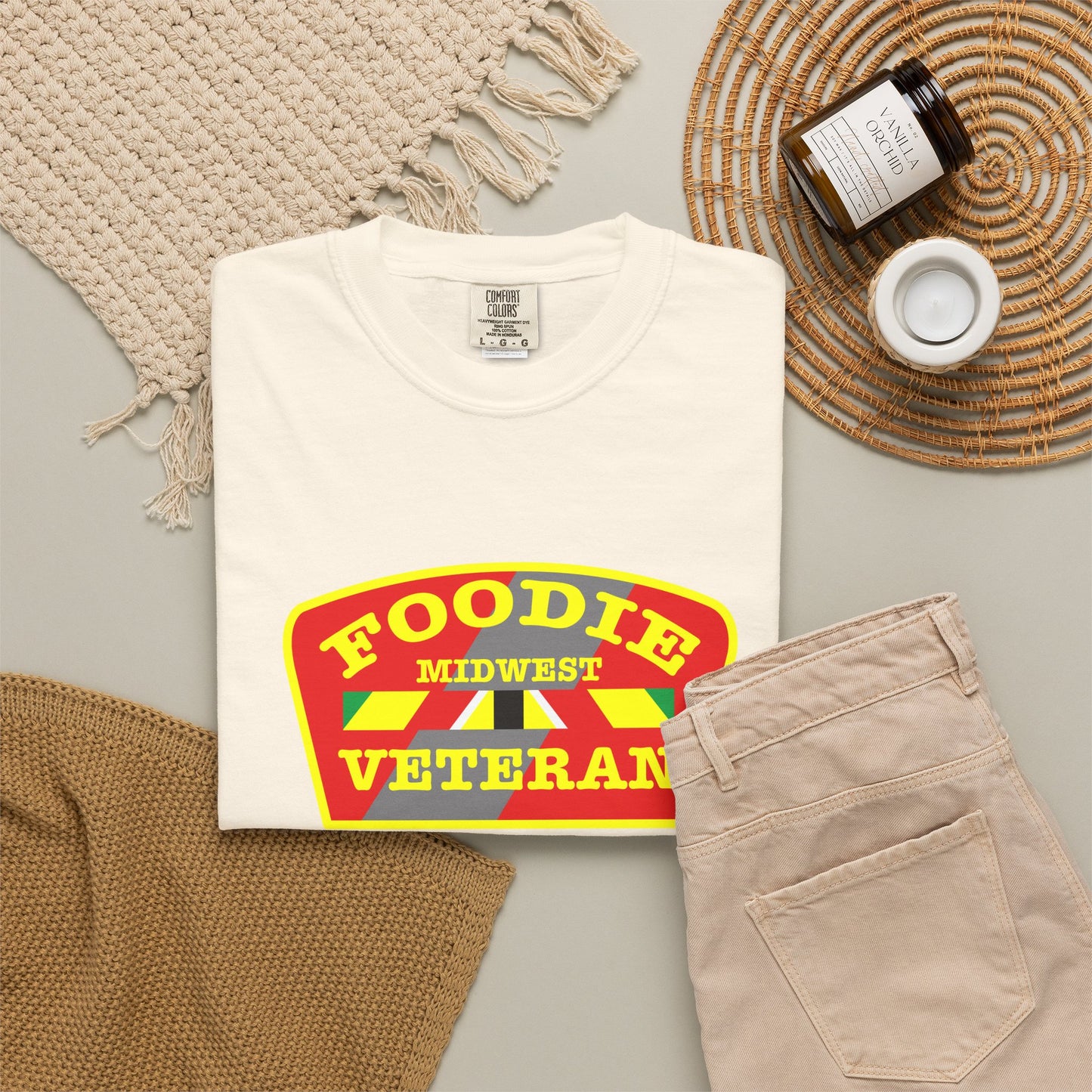 L.O.E.F Foodie Veteran MIDWEST Unisex Tee Shirt (Yellow)