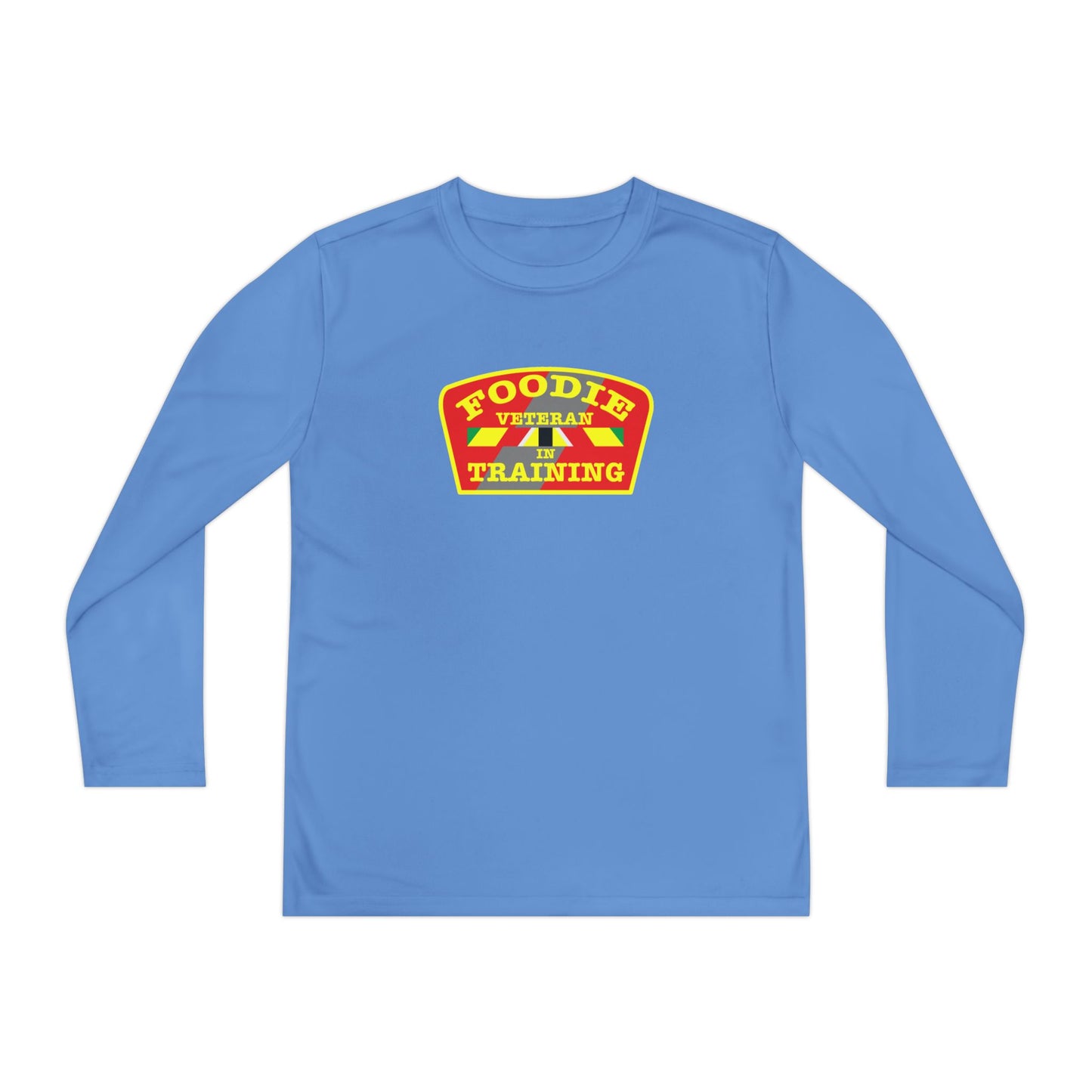 L.O.E.F Foodie Veteran In Training Youth Long Sleeve Tee (Yellow and Red)