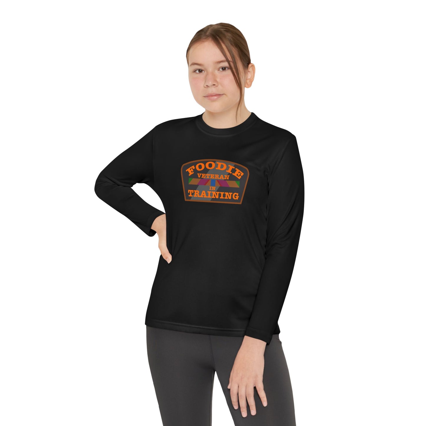 L.O.E.F Foodie Veteran In Training Youth Long Sleeve Tee (Orange)