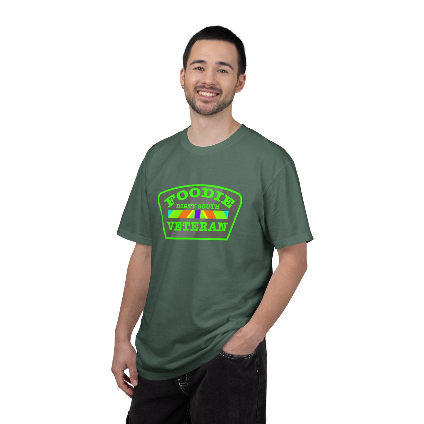 L.O.E.F Foodie Veteran DIRTY SOUTH Unisex Tee Shirt (Neon Green)