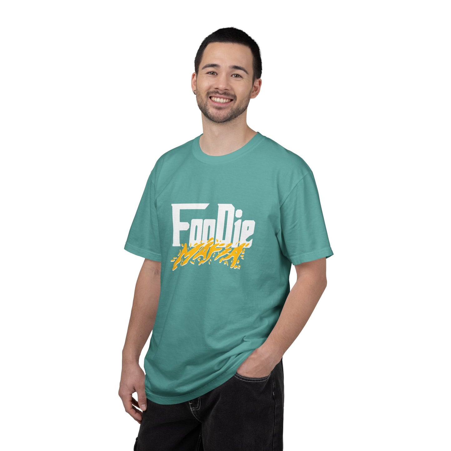 L.O.E.F White Foodie Mafia Unisex Tee shirt (Bright Yellow)