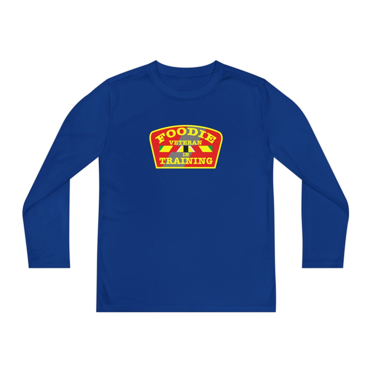 L.O.E.F Foodie Veteran In Training Youth Long Sleeve Tee (Yellow and Red)
