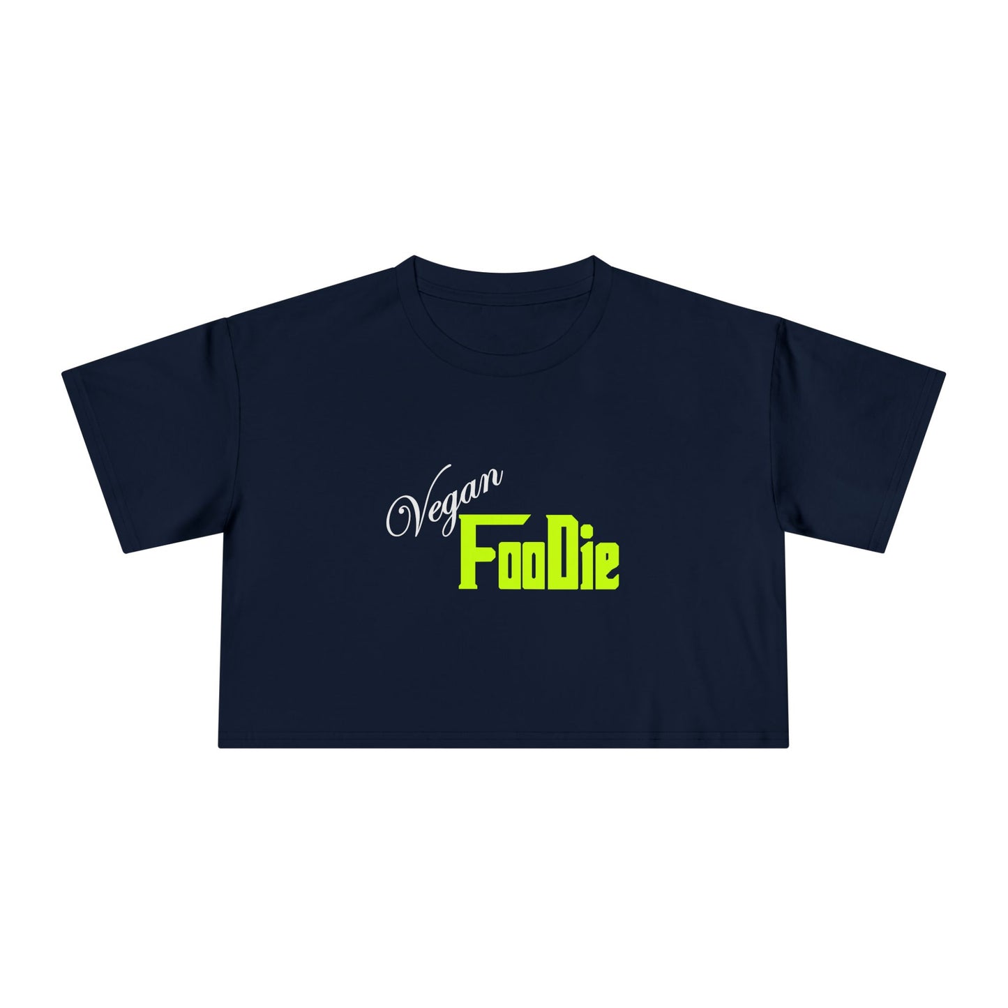 L.O.E.F Women Vegan Foodie Crop Tee (Neon Yellow)