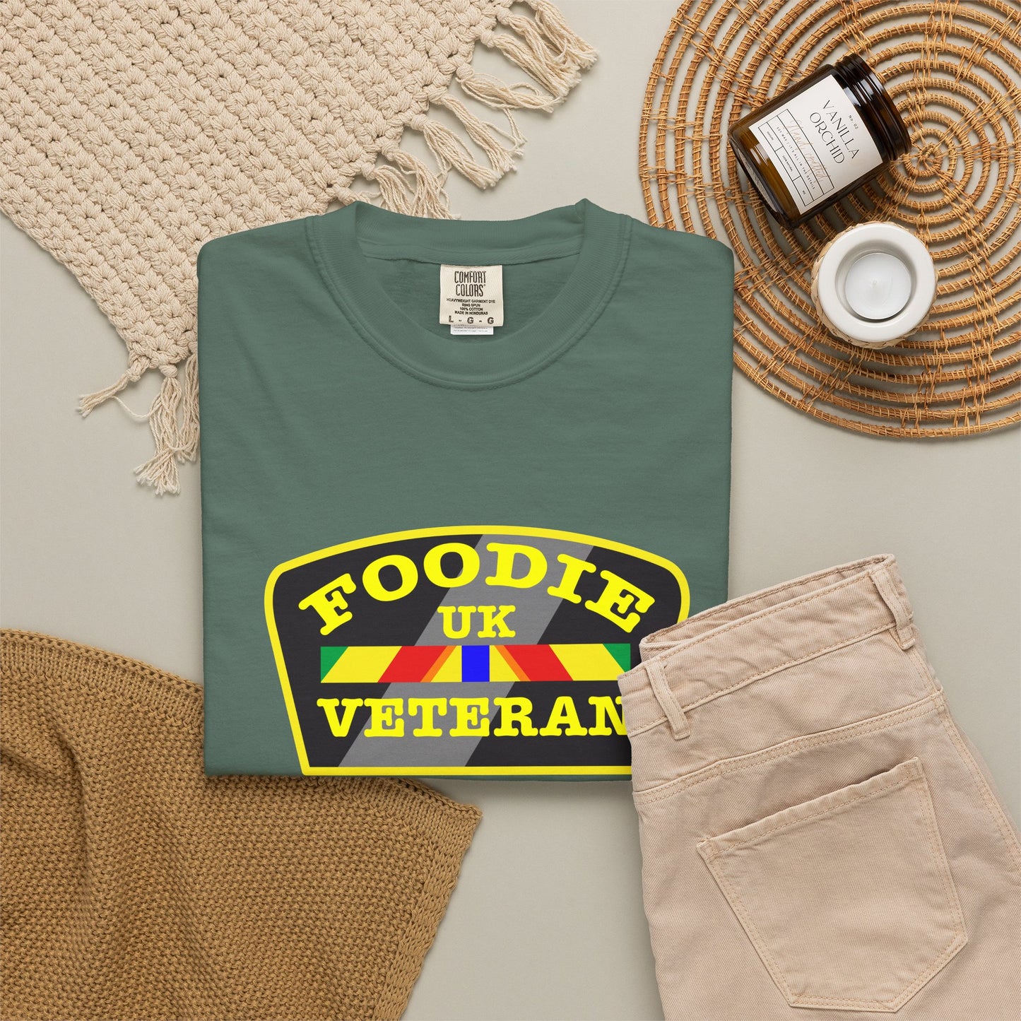L.O.E.F Foodie Veteran UK Unisex Tee Shirt (Yellow)