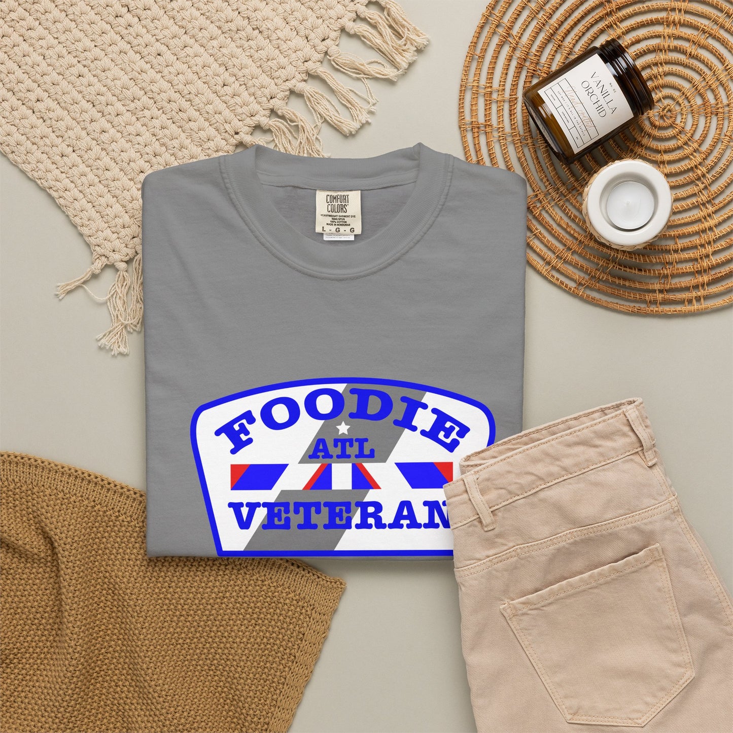 L.O.E.F Foodie Veteran ATL Unisex Tee Shirt (Blue)