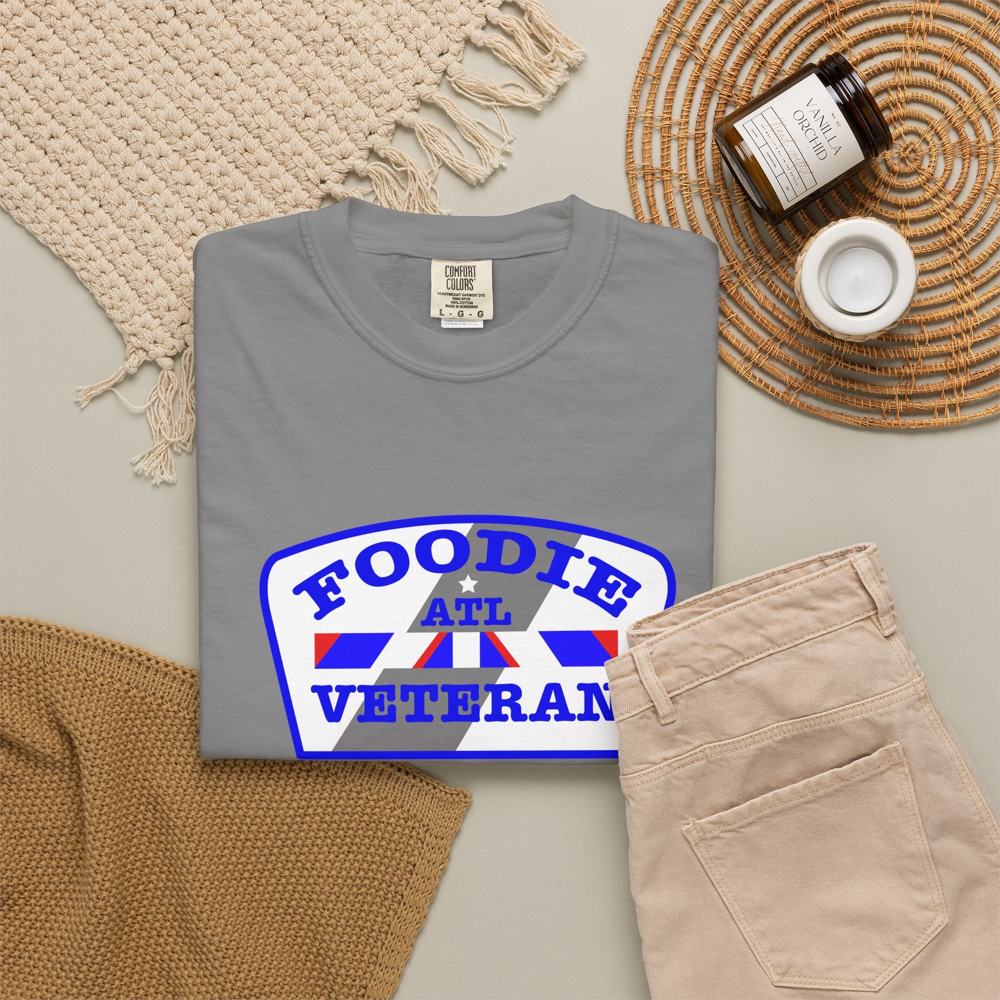 L.O.E.F Foodie Veteran ATL Unisex Tee Shirt (Blue)