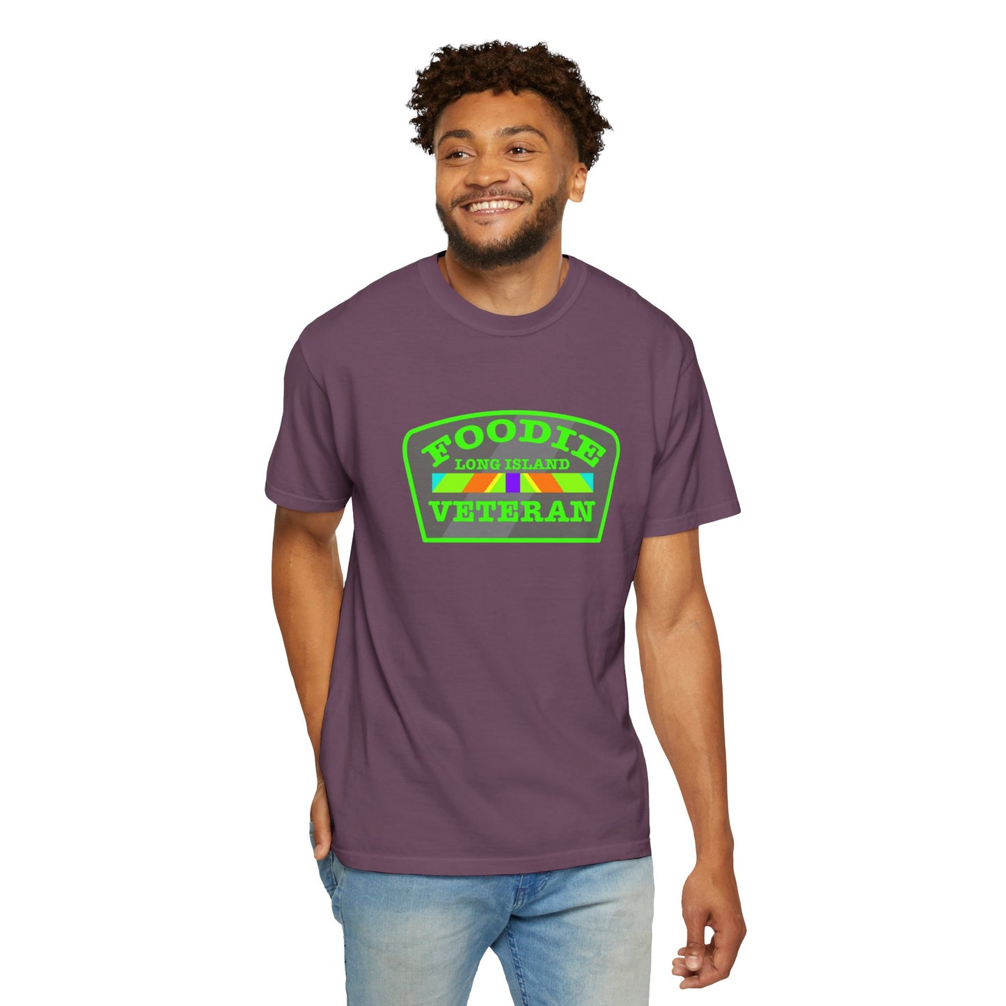 L.O.E.F Foodie Veteran Long Island Unisex Tee Shirt (Neon Green)