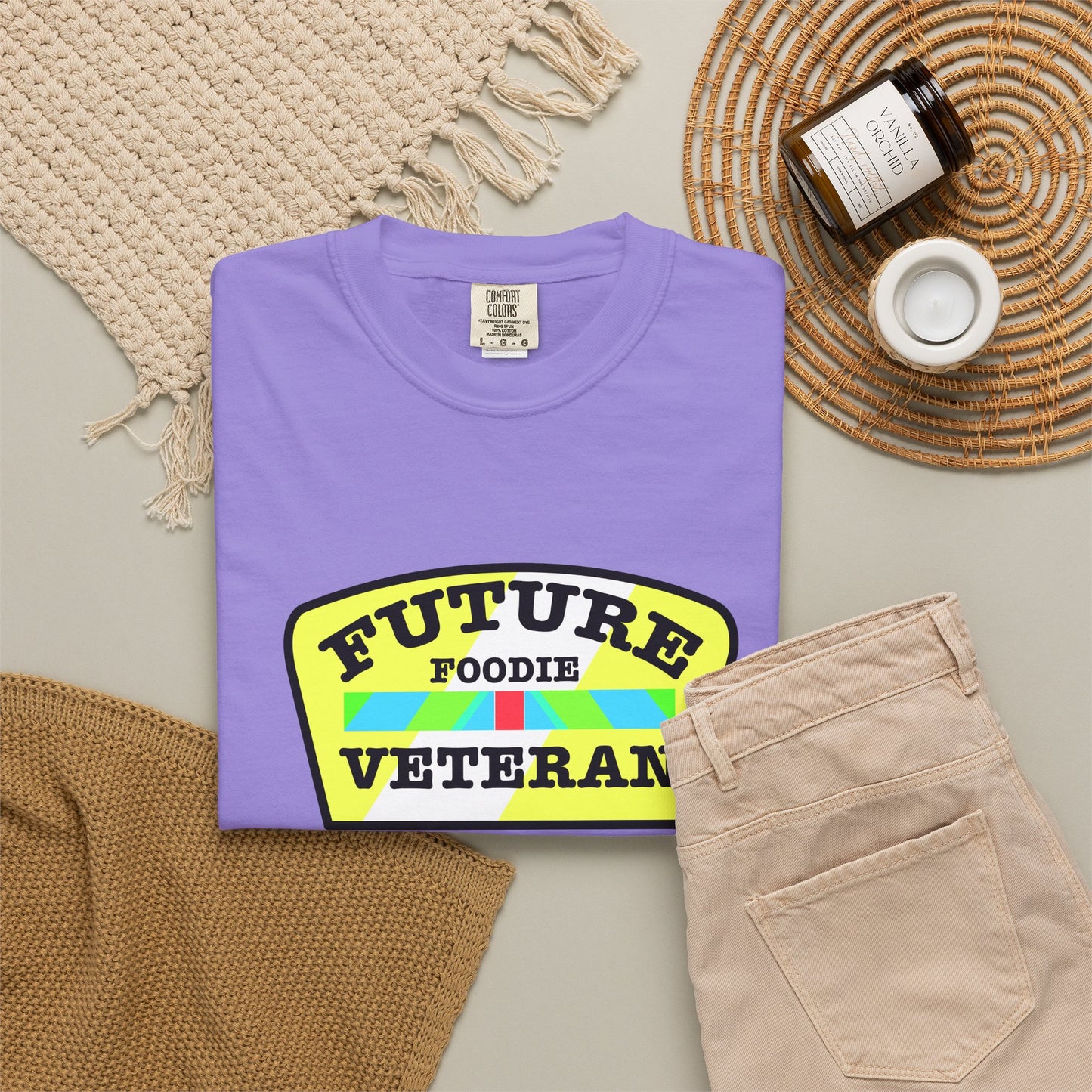 L.O.E.F Future Foodie Veteran Unisex Tee Shirt (Yellow and Black)