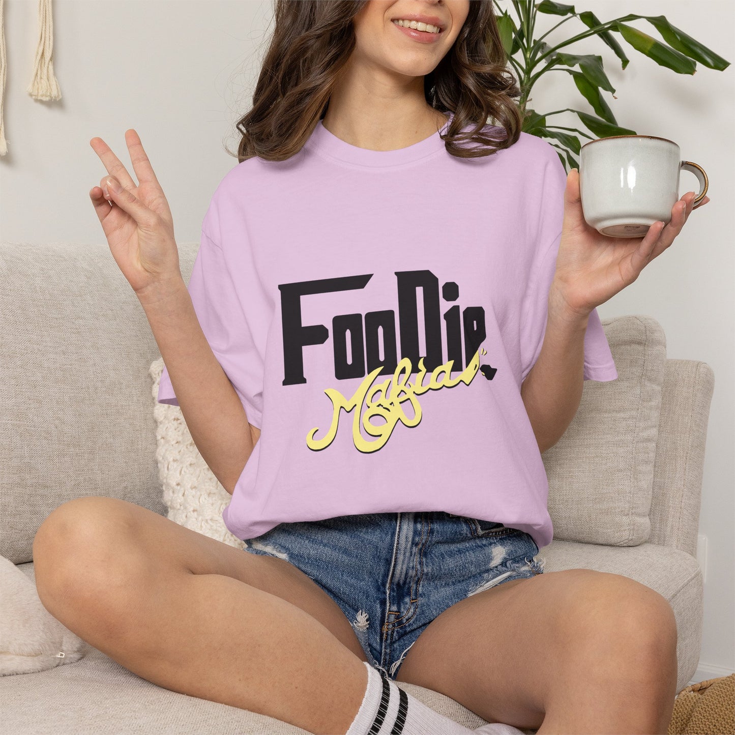 L.O.E.F Foodie Mafia Unisex Tee shirt (Soft Yellow)