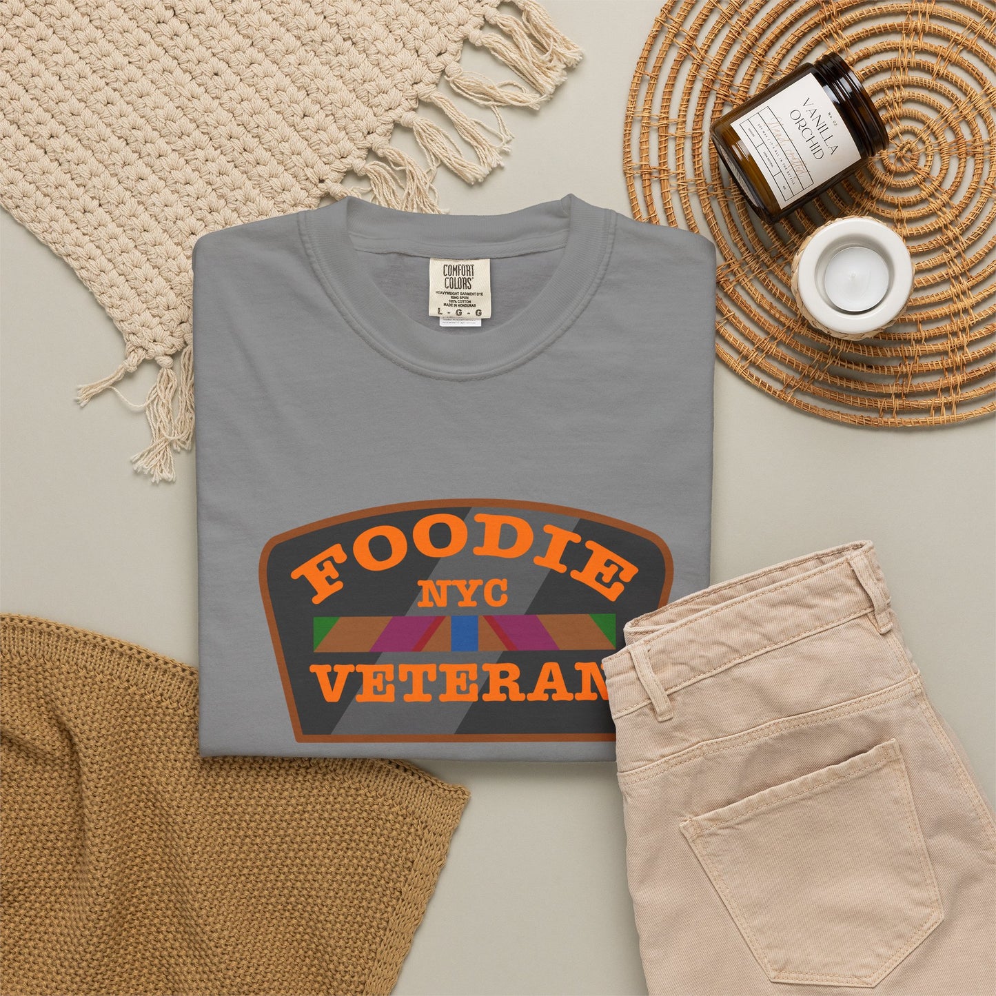 L.O.E.F Foodie Veteran NYC Unisex Tee Shirt (Orange)