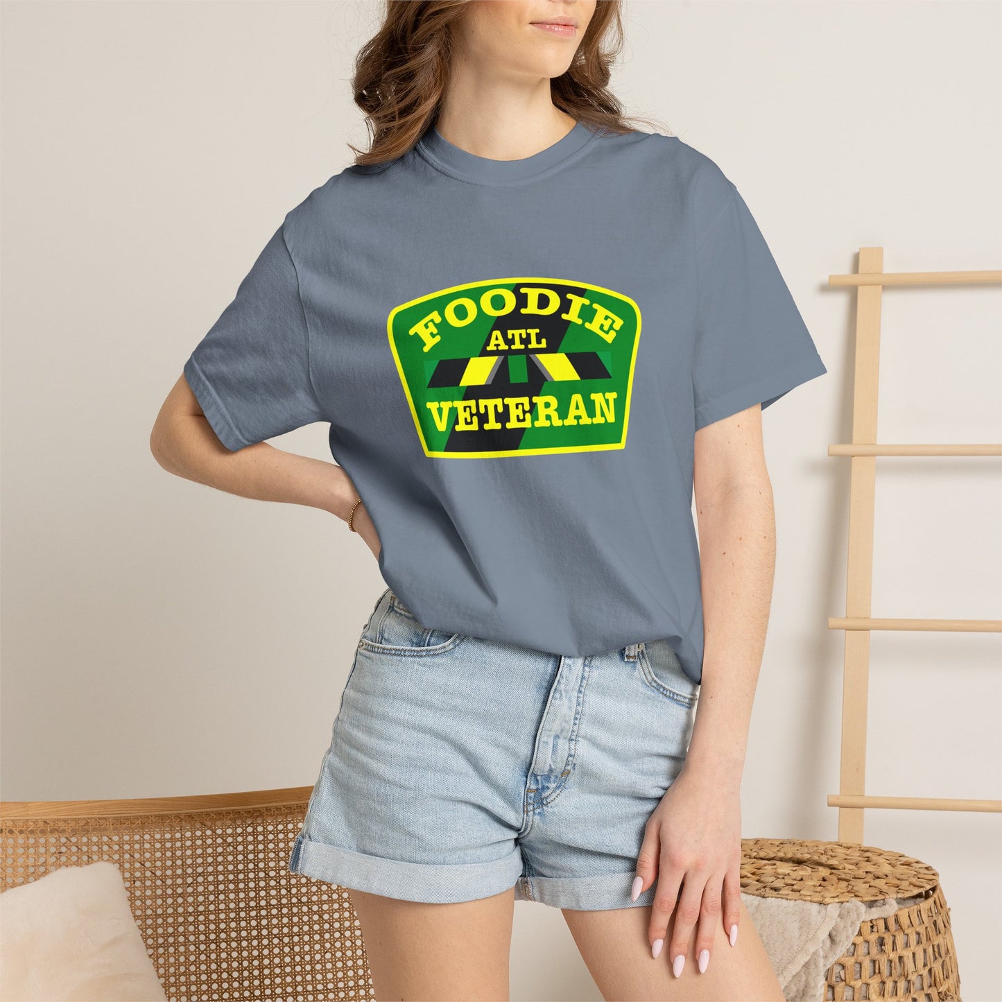 L.O.E.F Foodie Veteran ATL Unisex Tee Shirt (Yellow and Green)
