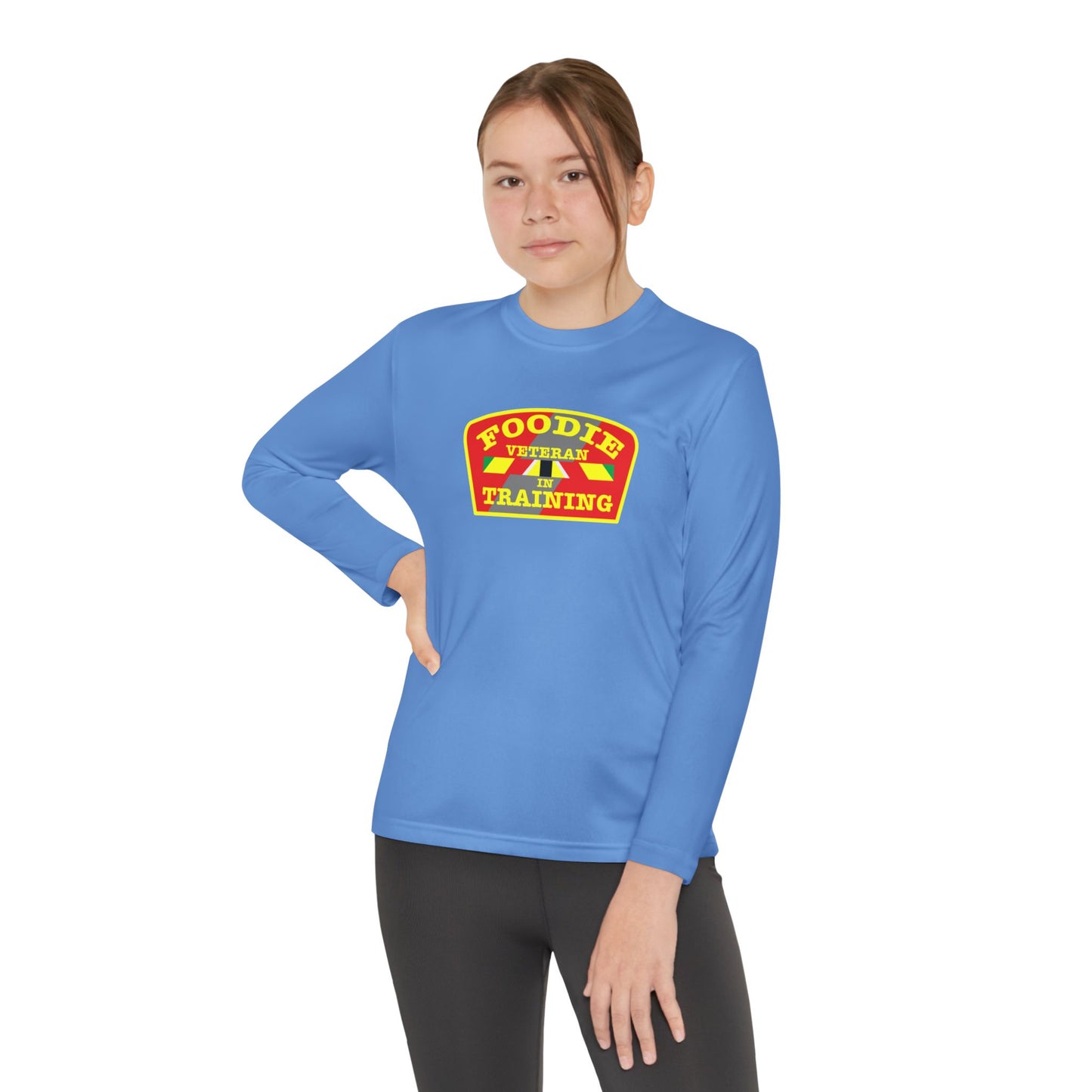 L.O.E.F Foodie Veteran In Training Youth Long Sleeve Tee (Yellow and Red)