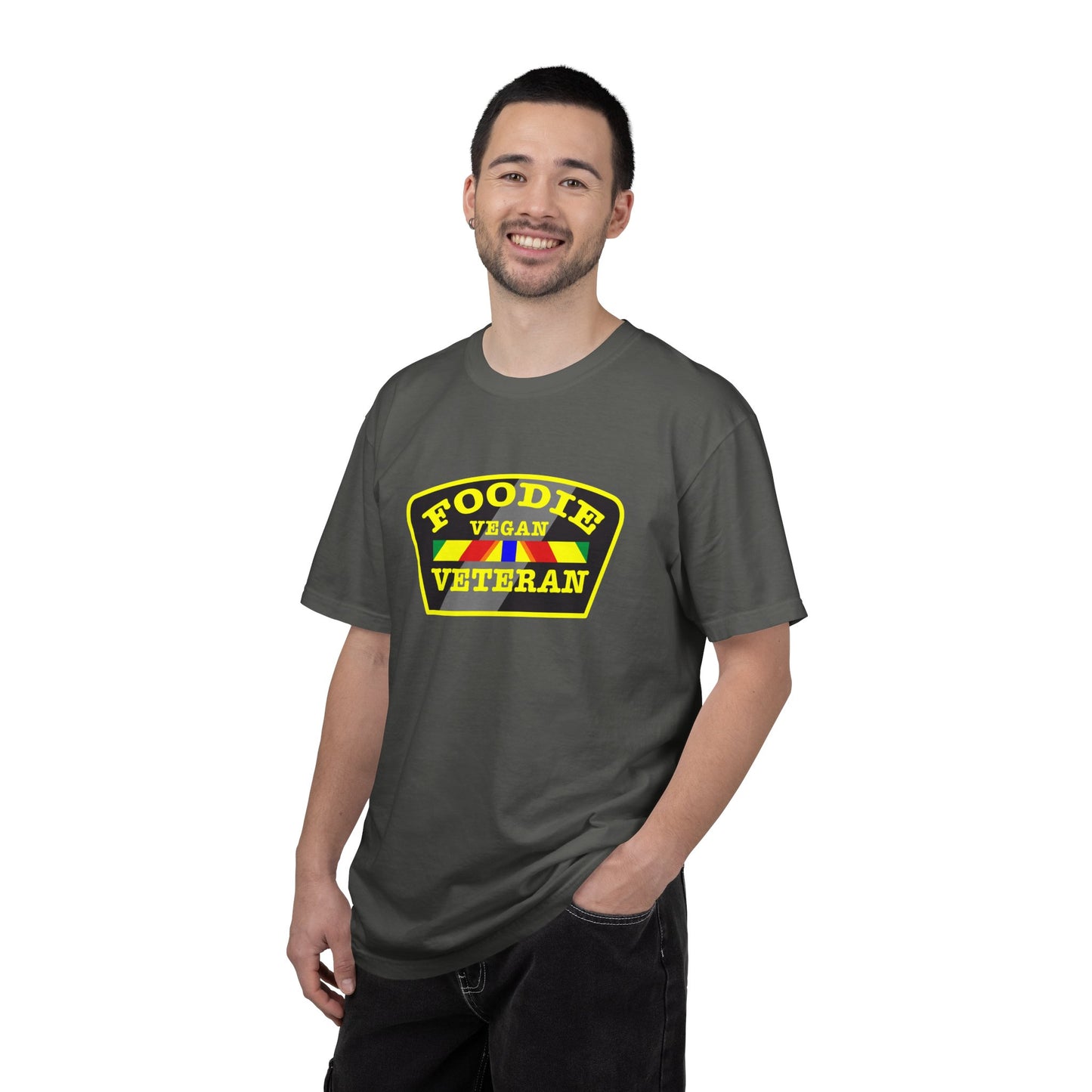 L.O.E.F Foodie Veteran VEGAN Unisex Tee Shirt (Yellow)
