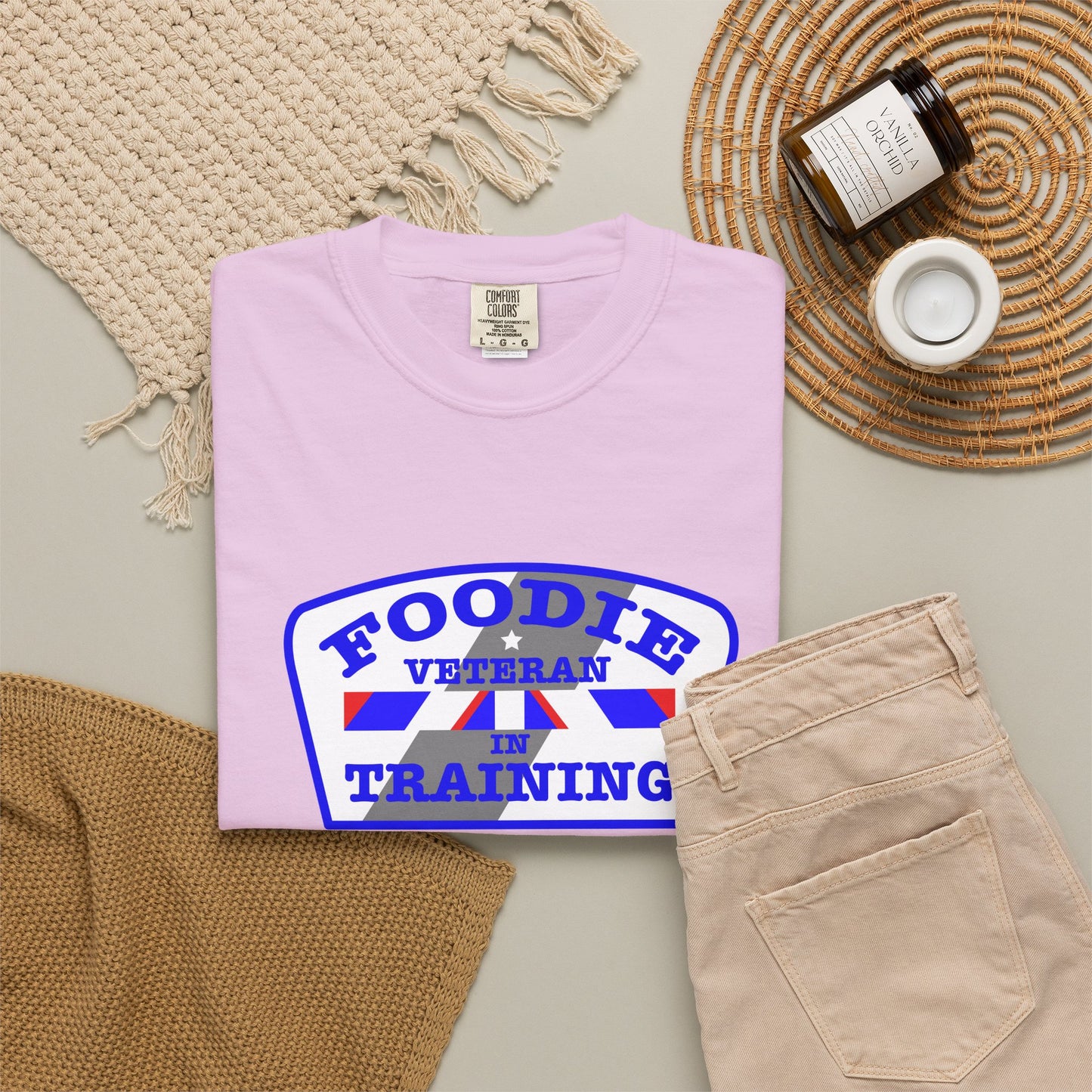 L.O.E.F Foodie Veteran IN TRAINING Unisex Tee Shirt (Blue)