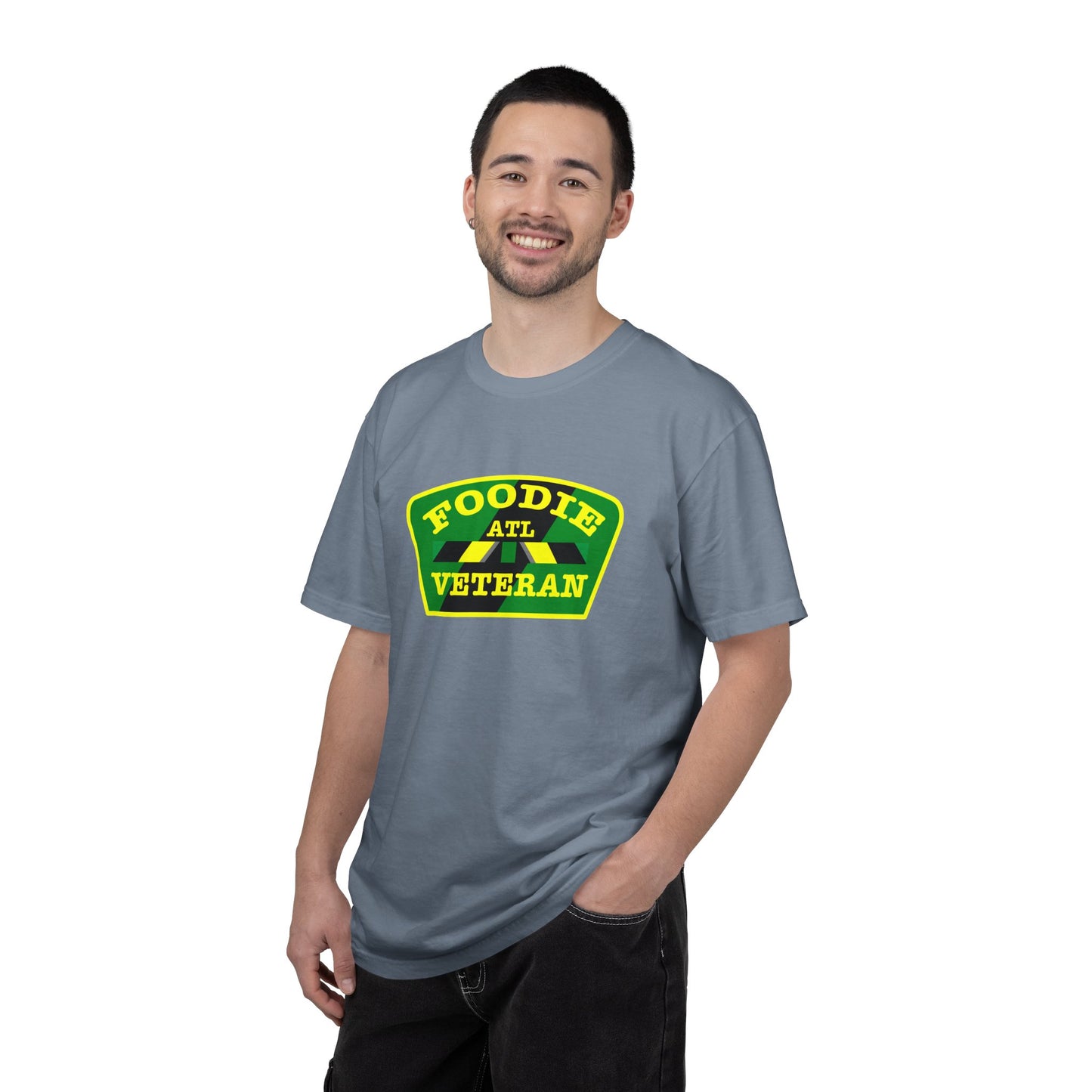 L.O.E.F Foodie Veteran ATL Unisex Tee Shirt (Yellow and Green)