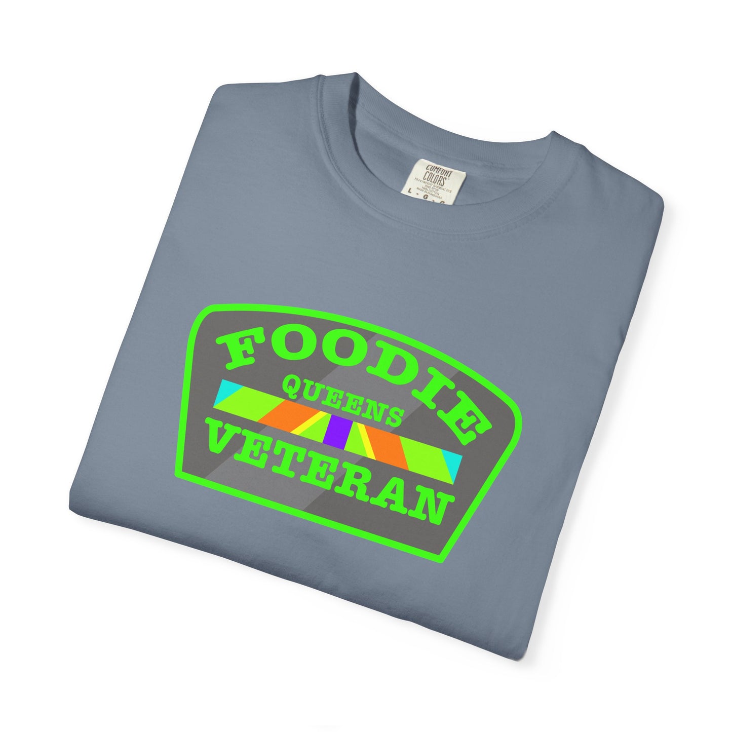 L.O.E.F Foodie Veteran QUEENS Unisex Tee Shirt (Neon Green)