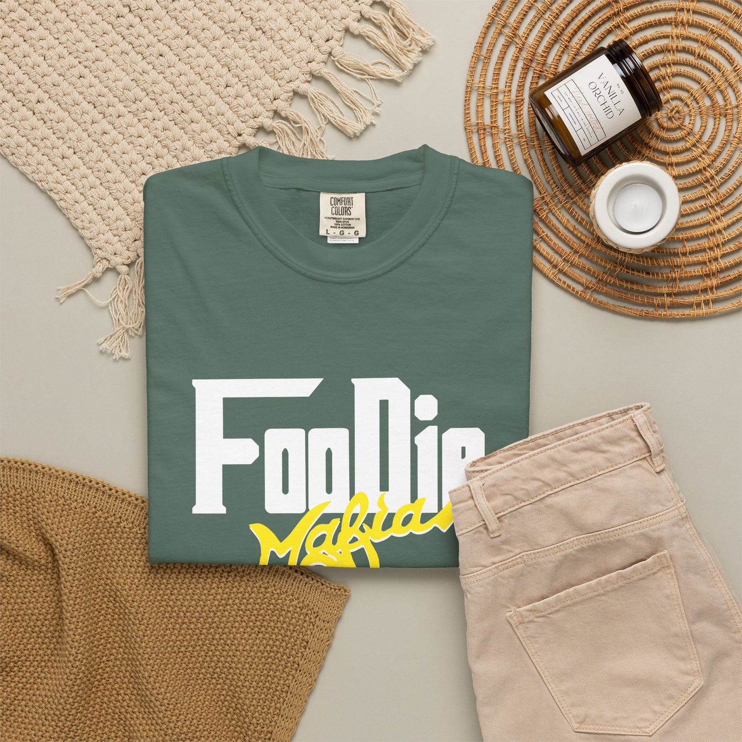 L.O.E.F Foodie Mafia Unisex Tee Shirt  (Yellow)