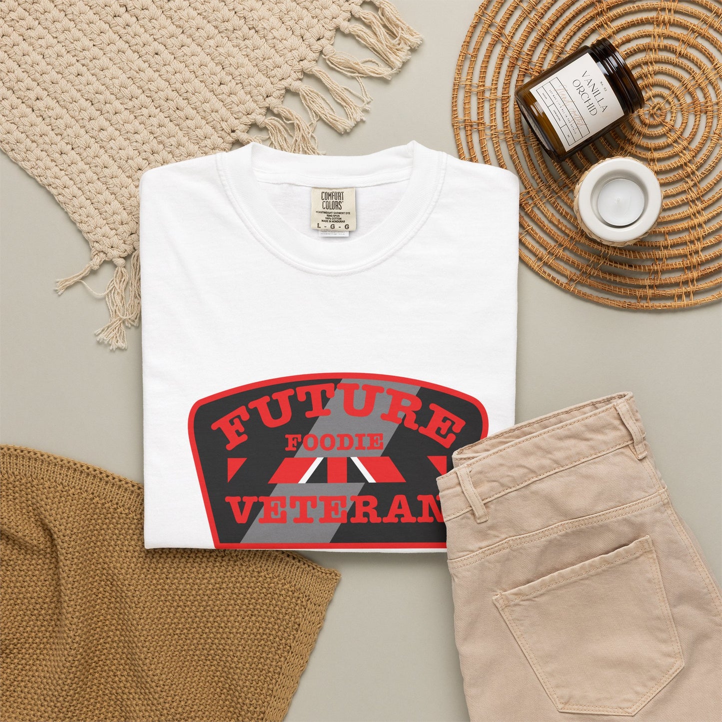L.O.E.F Future Foodie Veteran Unisex Tee Shirt (Red)