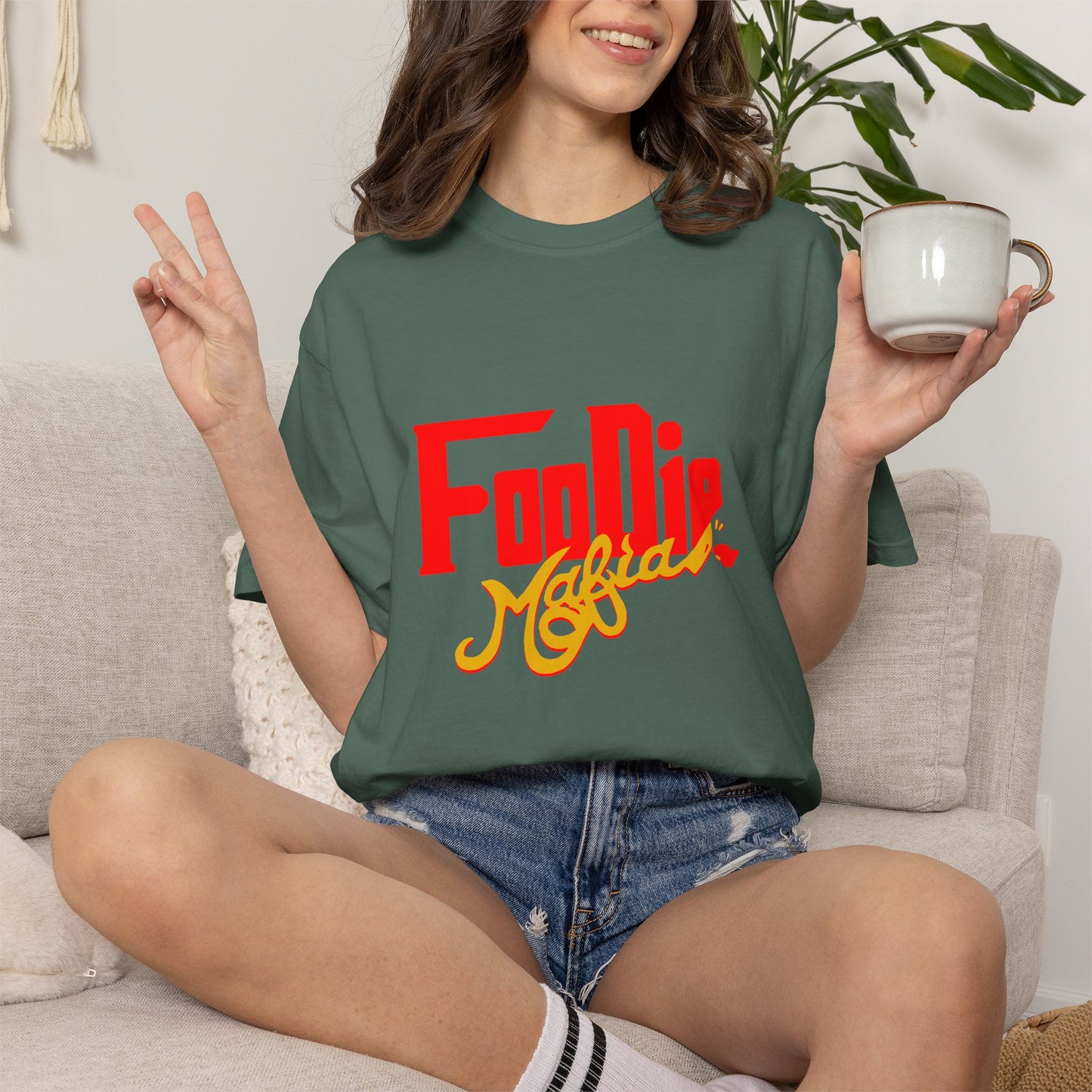 L.O.E.F Red Foodie Mafia Unisex Tee Shirt (Gold)