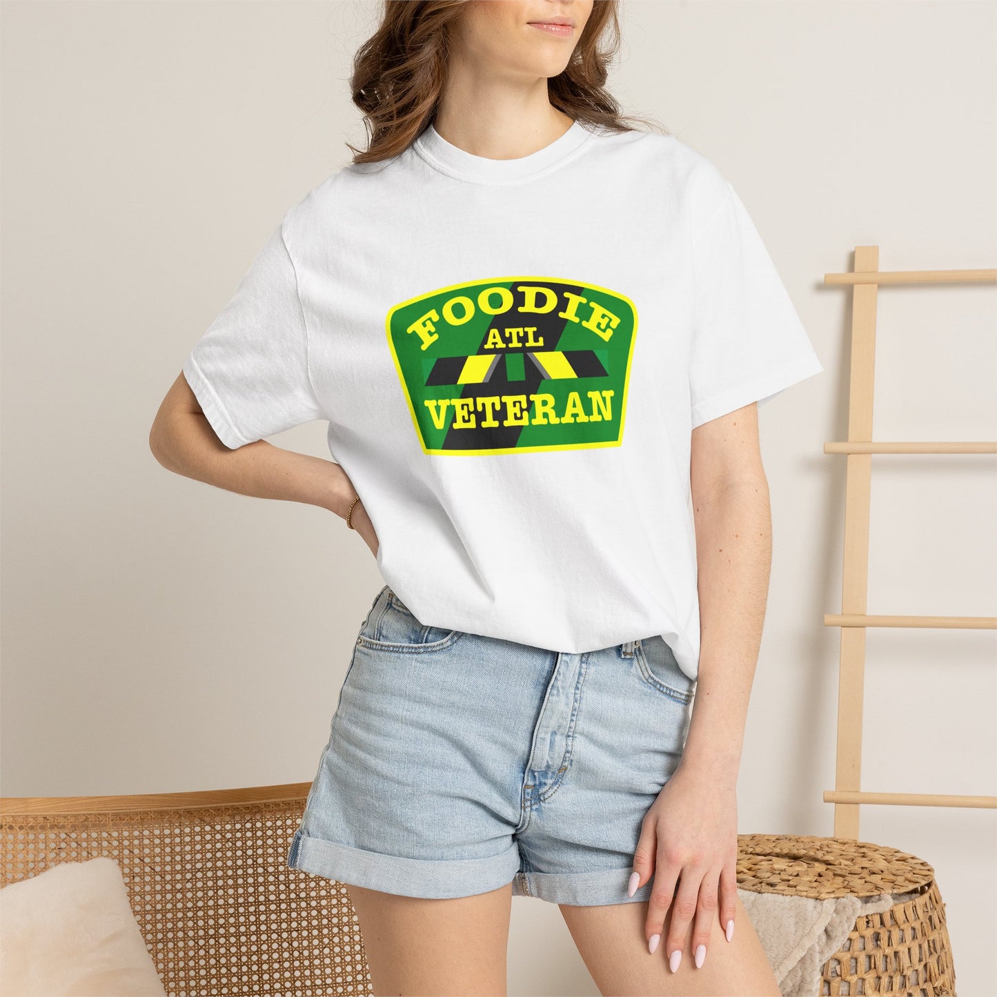 L.O.E.F Foodie Veteran ATL Unisex Tee Shirt (Yellow and Green)