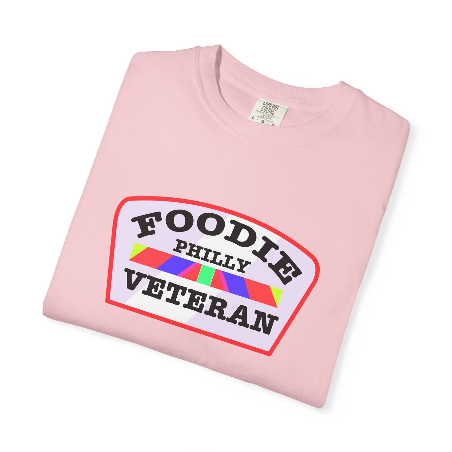 L.O.E.F Foodie Veteran PHILLY Unisex Tee Shirt (Soft Pink)