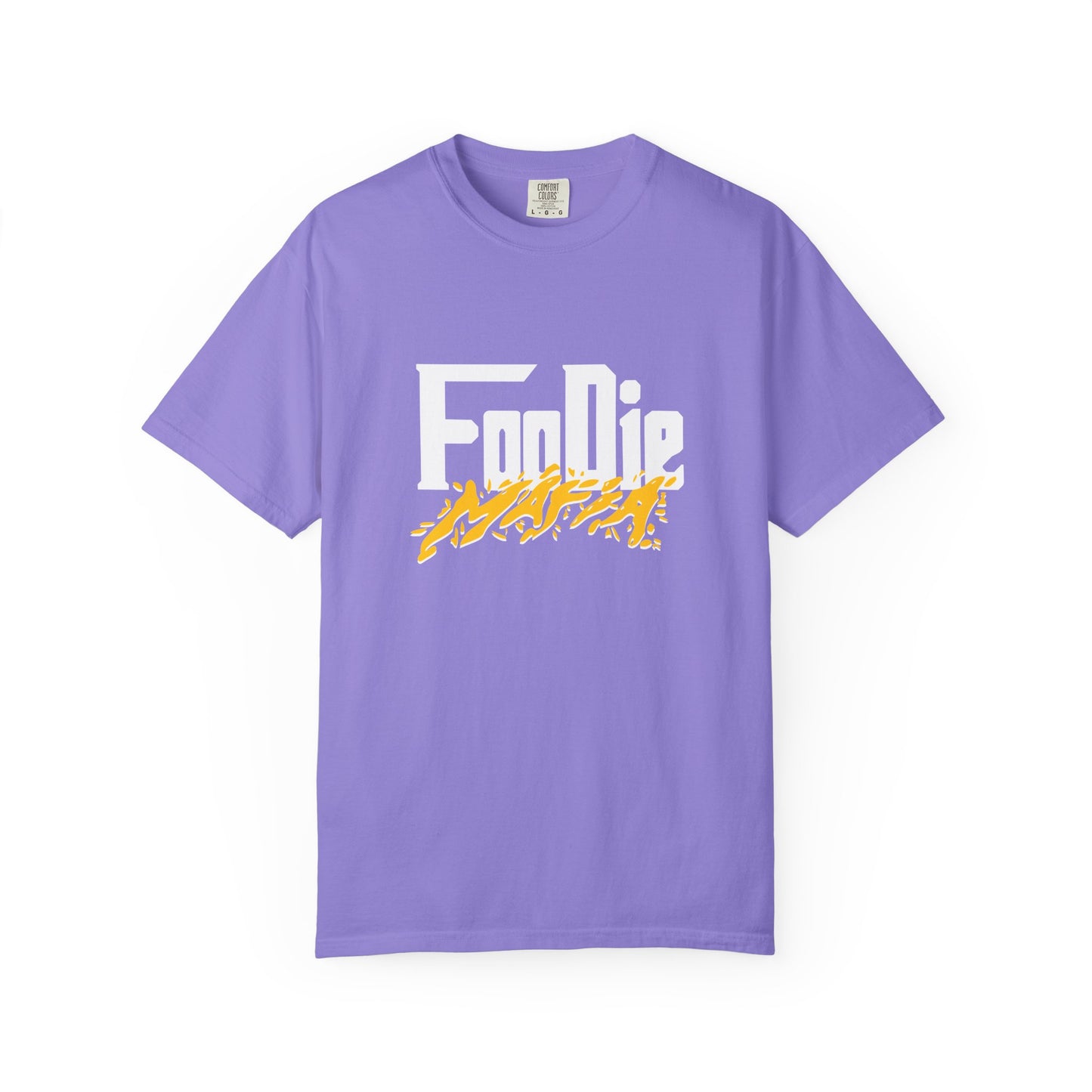 L.O.E.F White Foodie Mafia Unisex Tee shirt (Bright Yellow)